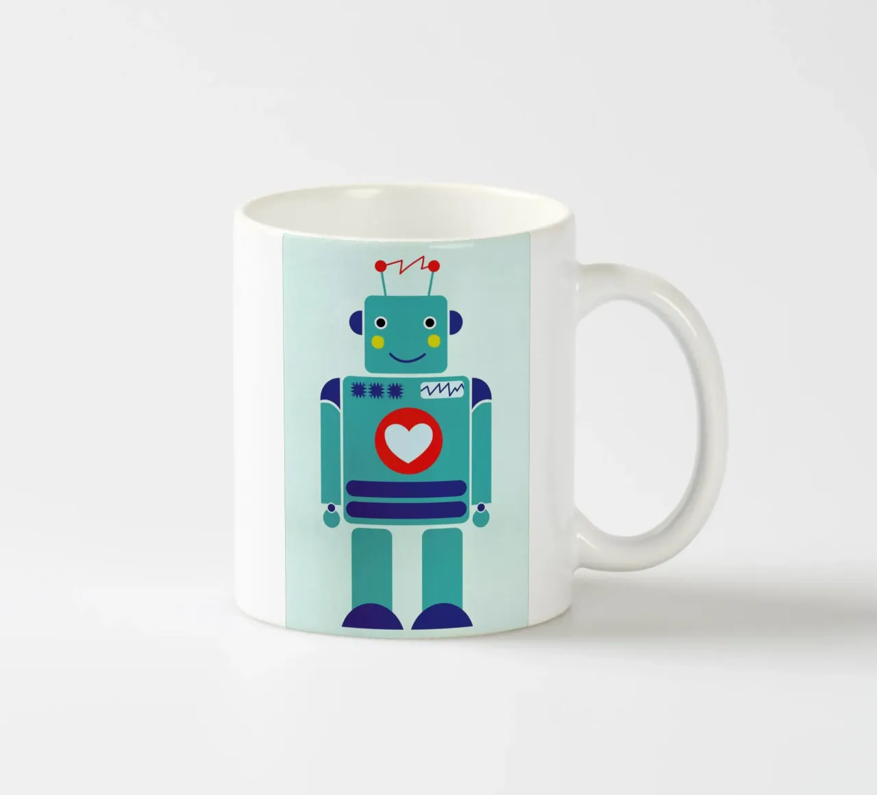 Robot with a Heart mug en céramique de Little Flourishes