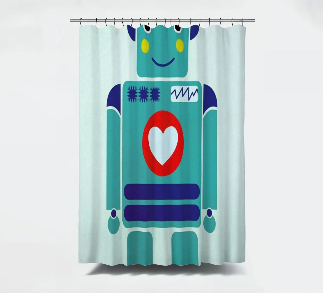 Robot with a Heart tenda da doccia da Little Flourishes