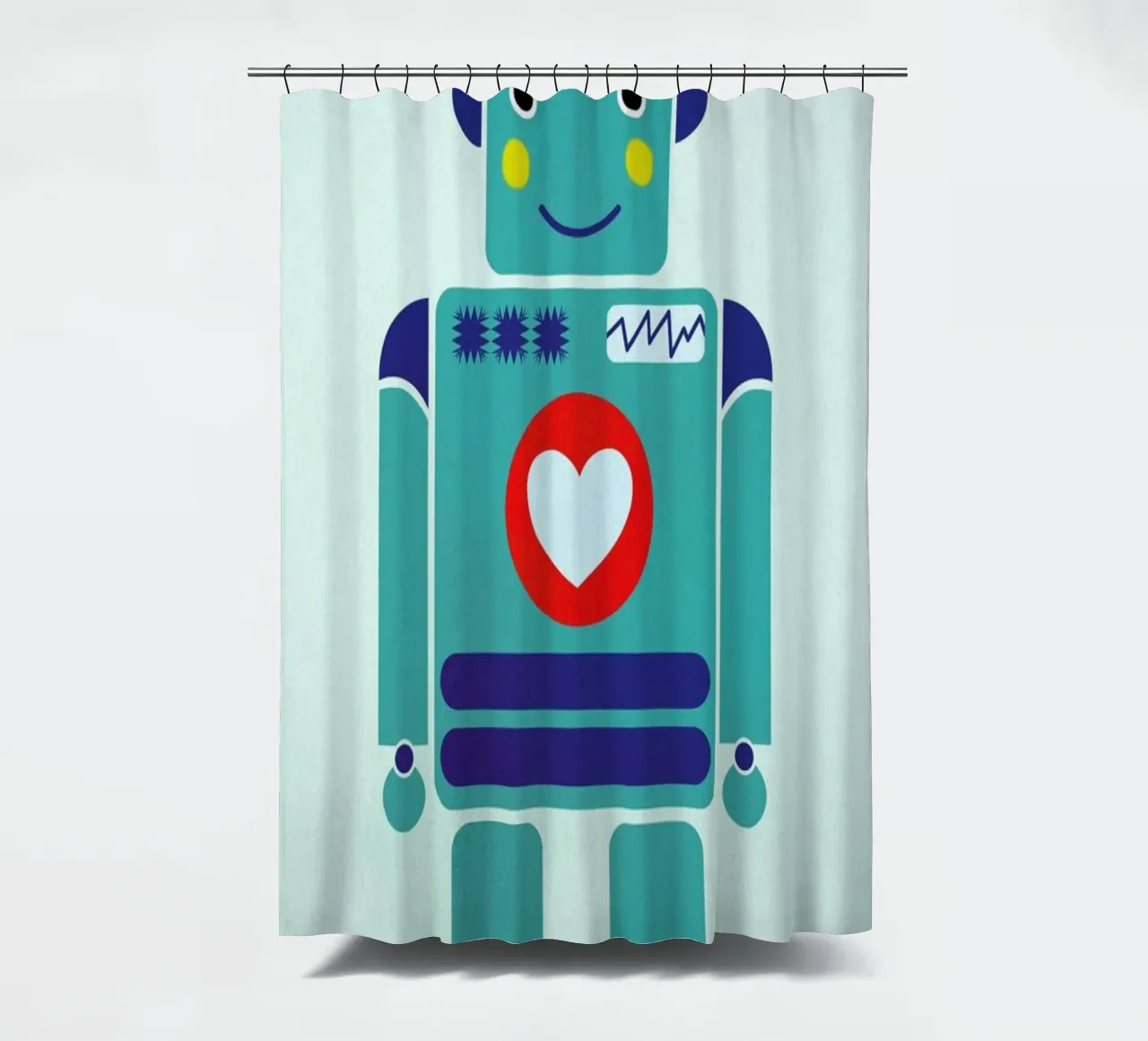 Robot with a Heart tenda da doccia da Little Flourishes