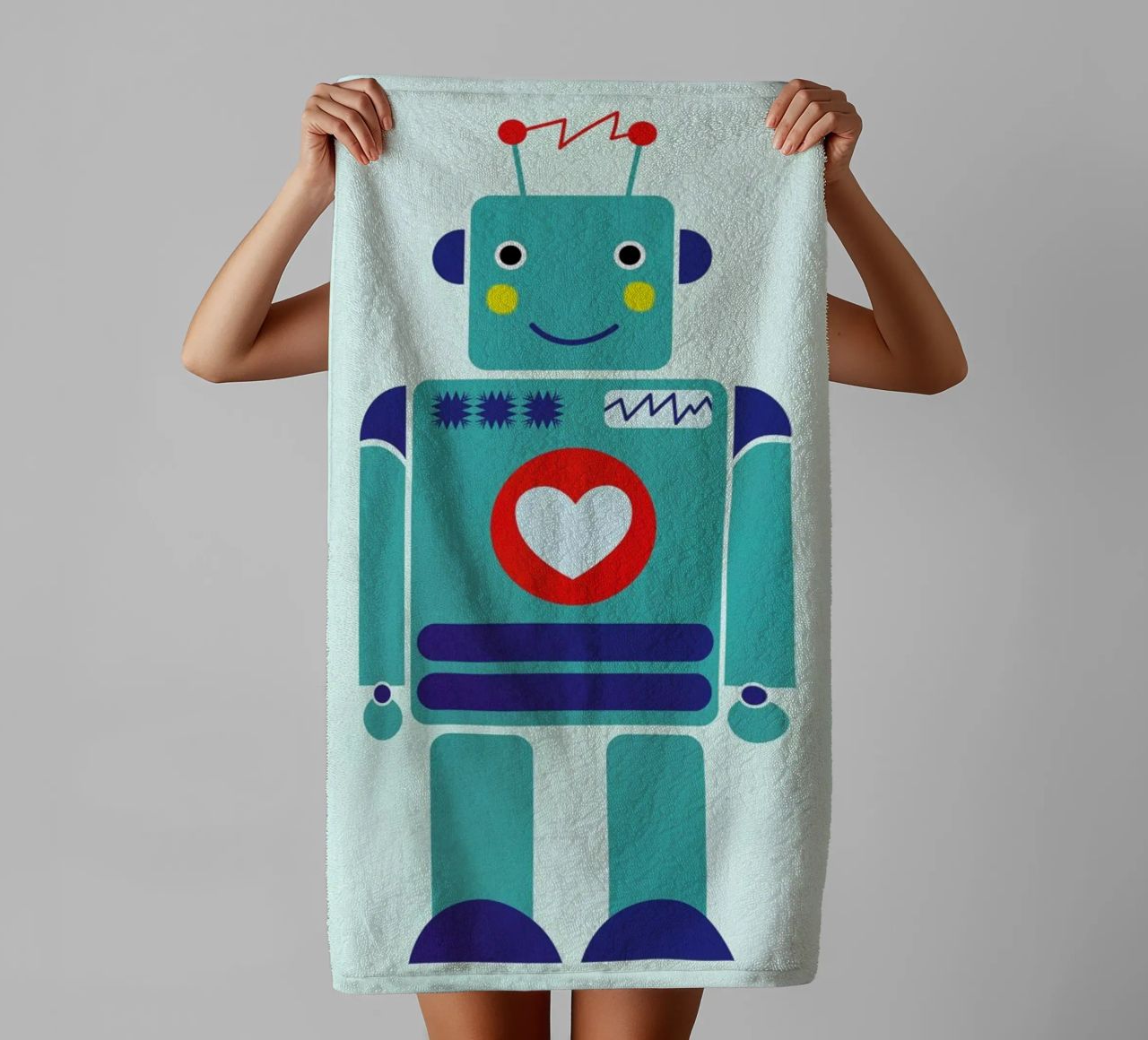 Robot with a Heart asciugamano da bagno da Little Flourishes