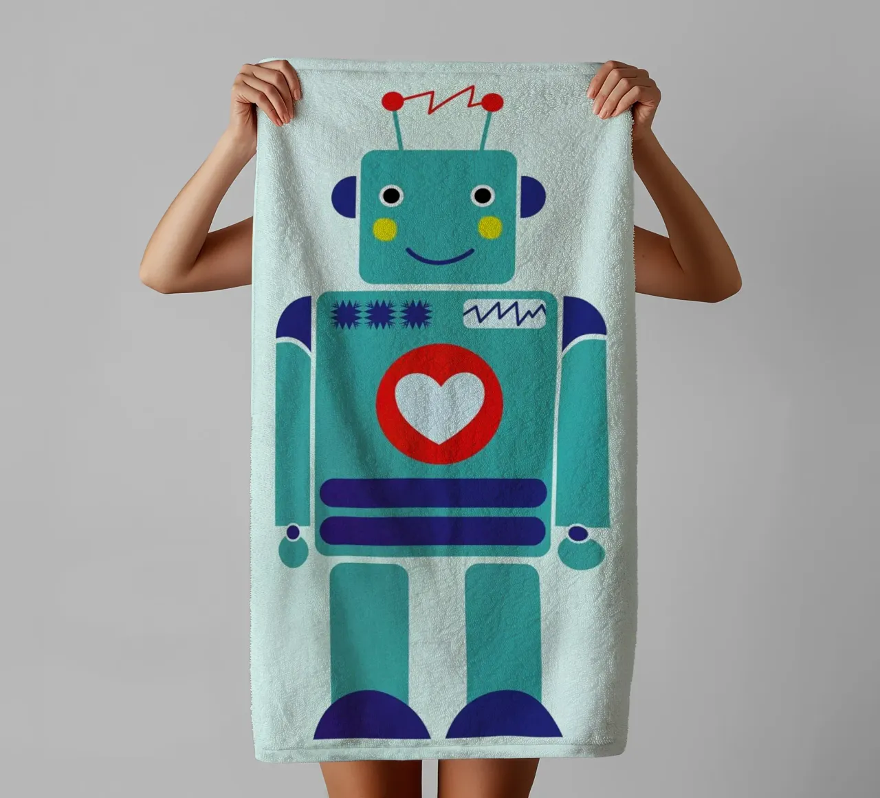 Robot with a Heart asciugamano da bagno da Little Flourishes