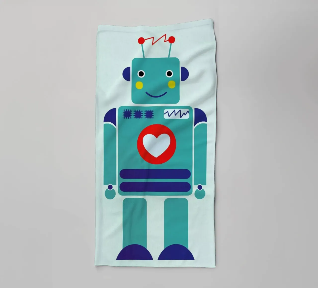 Robot with a Heart Handtuch von Little Flourishes