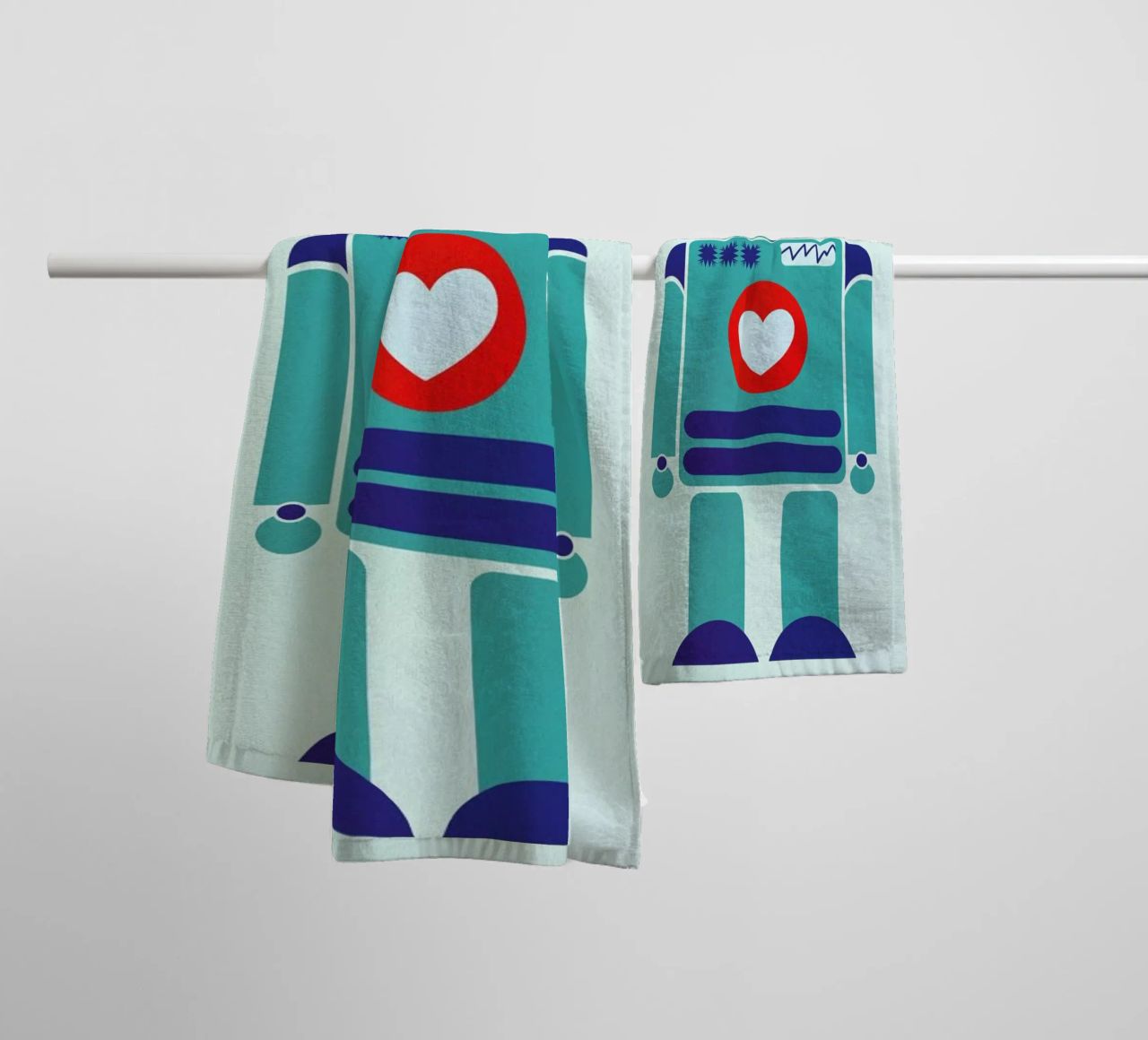 Robot with a Heart asciugamano da bagno da Little Flourishes