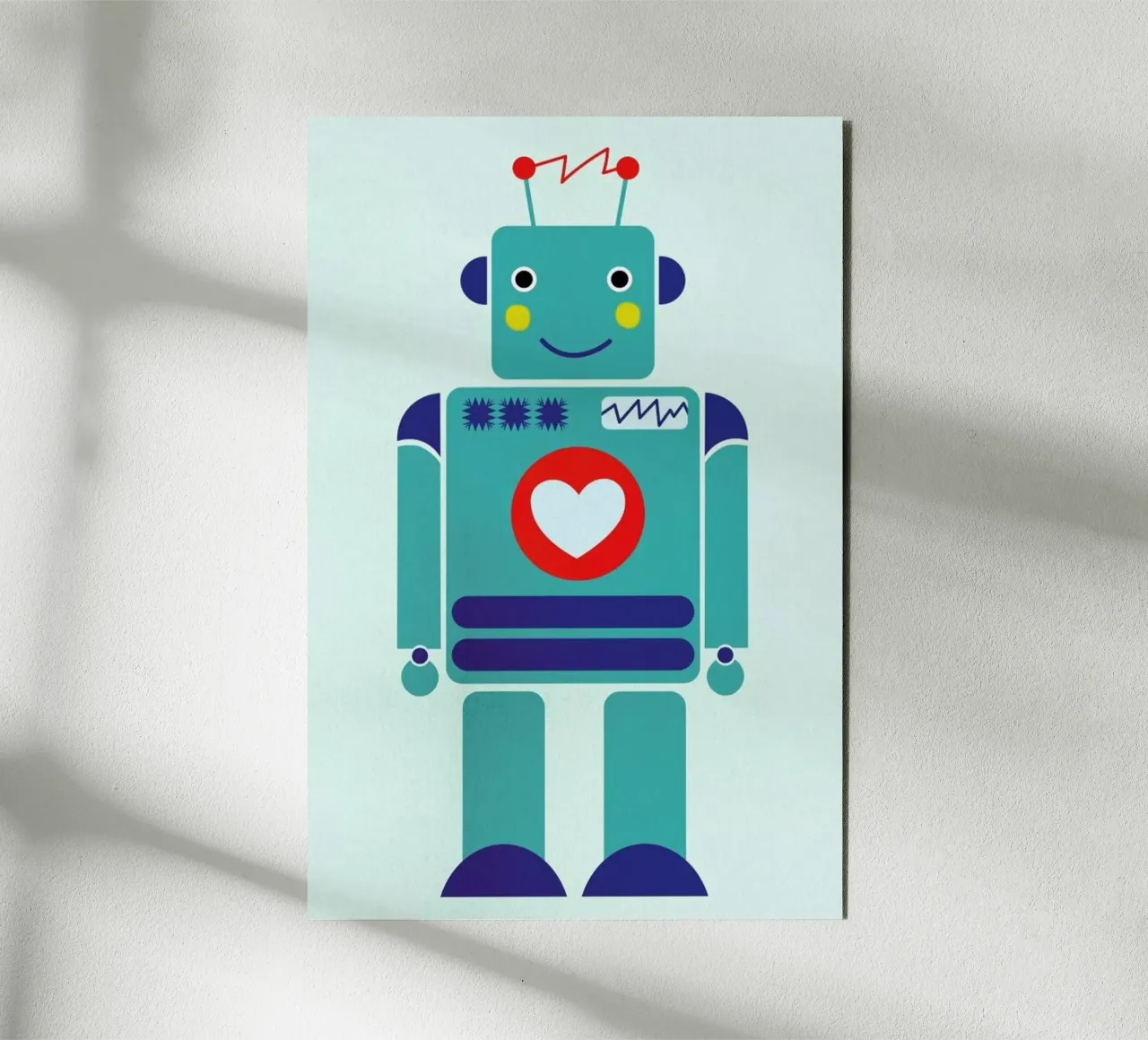 Robot with a Heart alluminio dibond da Little Flourishes