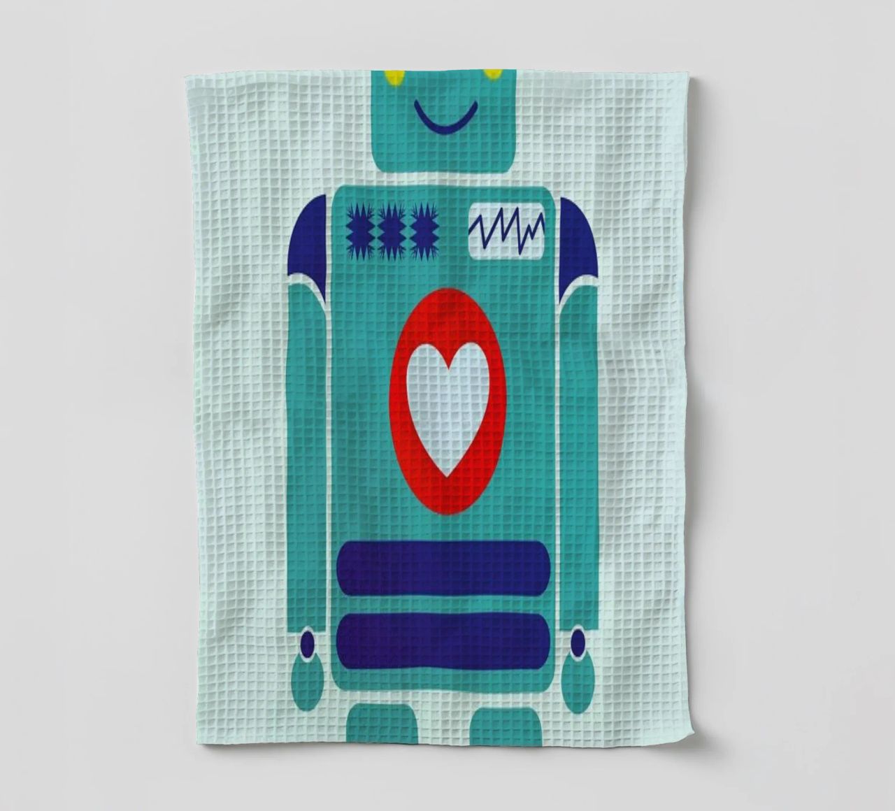 Robot with a Heart canovaccio da cucina da Little Flourishes