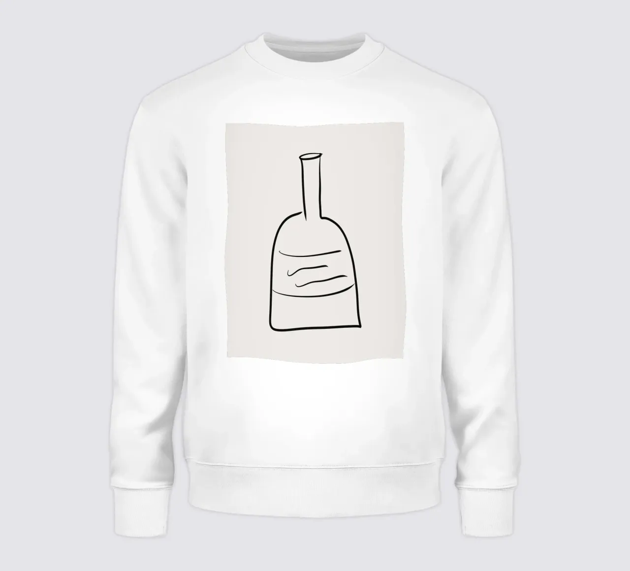 Bottiglia per bevande organica minimalista in linea nera e crema felpa da This Wild Soul - Illustration