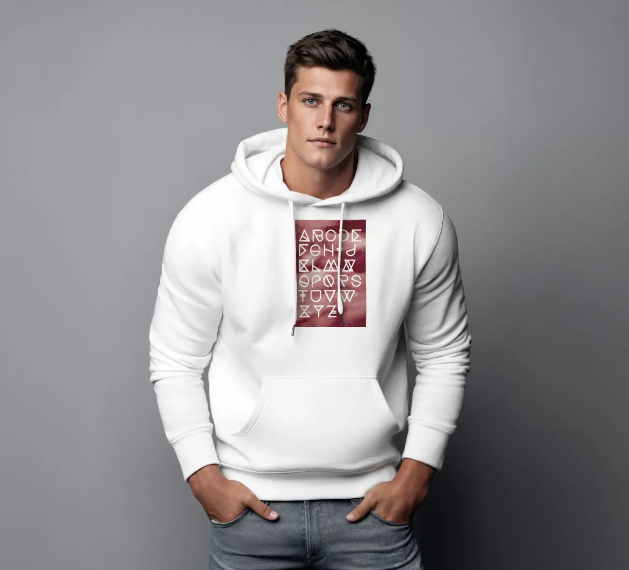 Geometrical ABC - Peach Aquarelle hoodie by Studio Nahili
