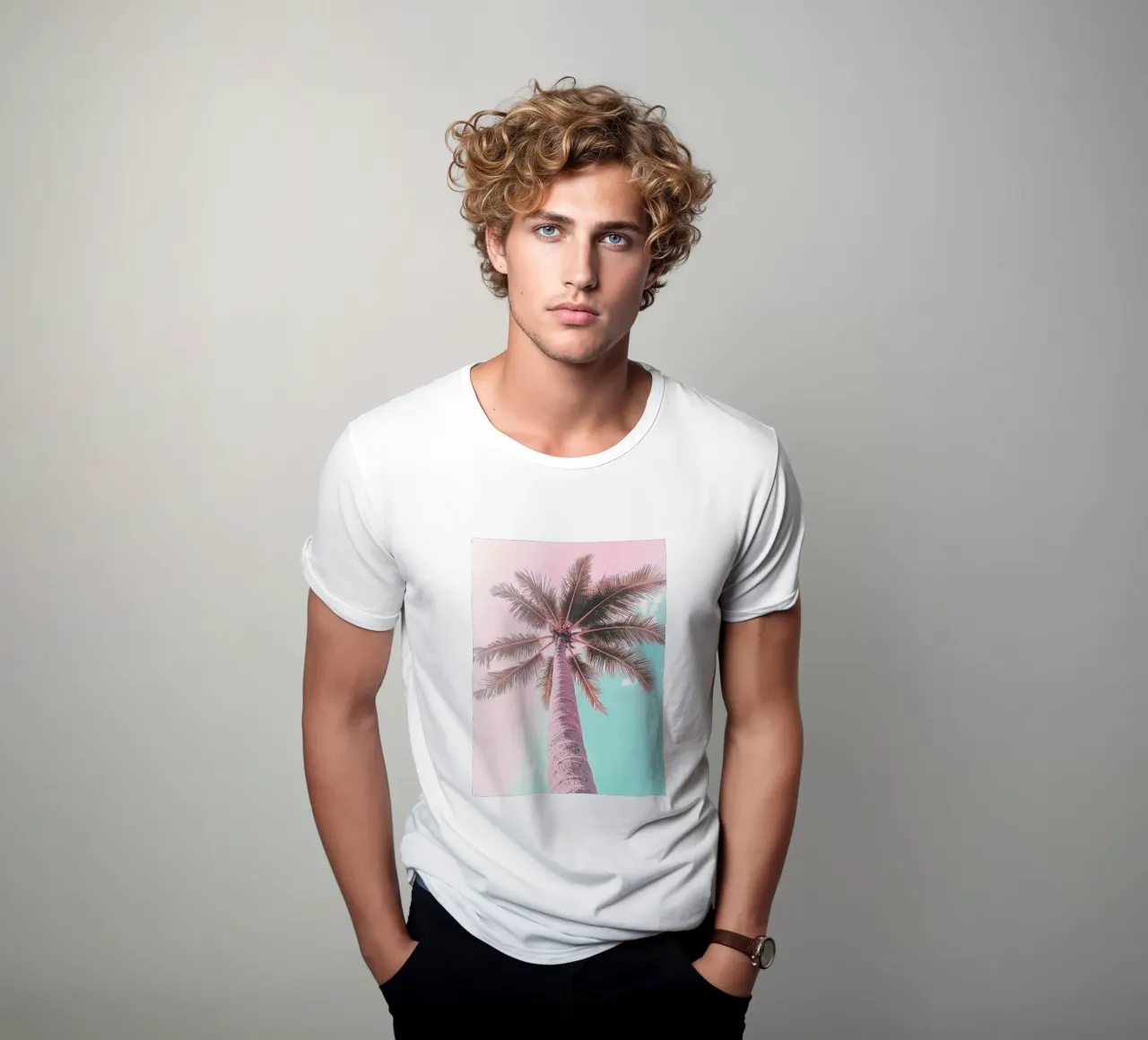 Pastel Palm Vibes t-shirt de Carinaprint