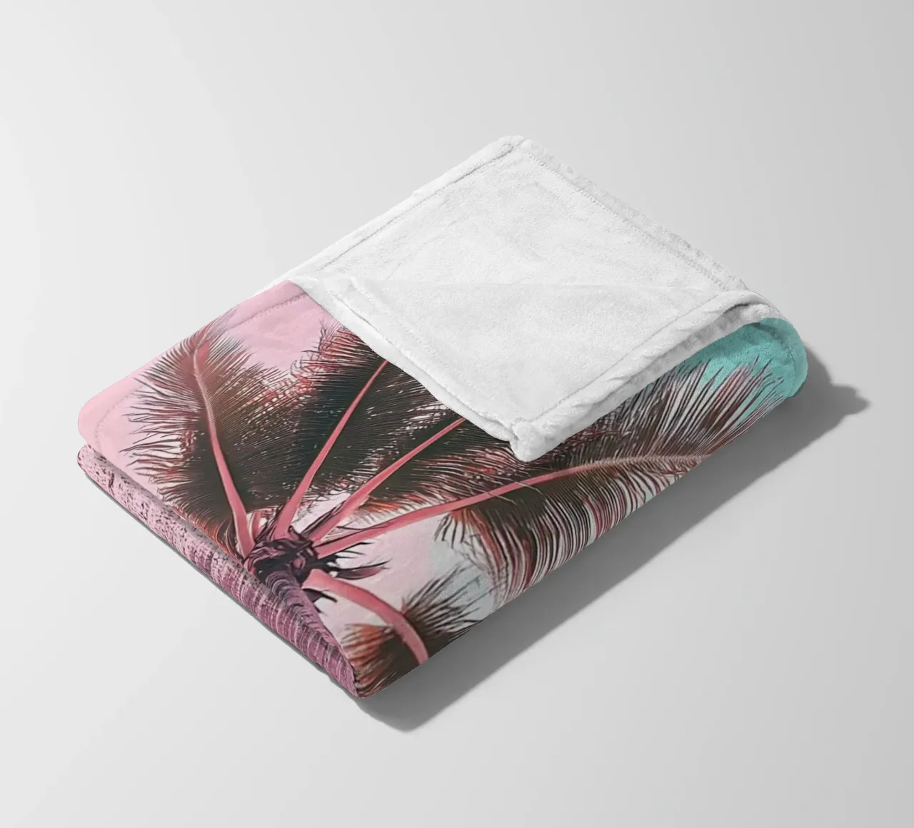 Pastel Palm Vibes fleece blanket by Carinaprint