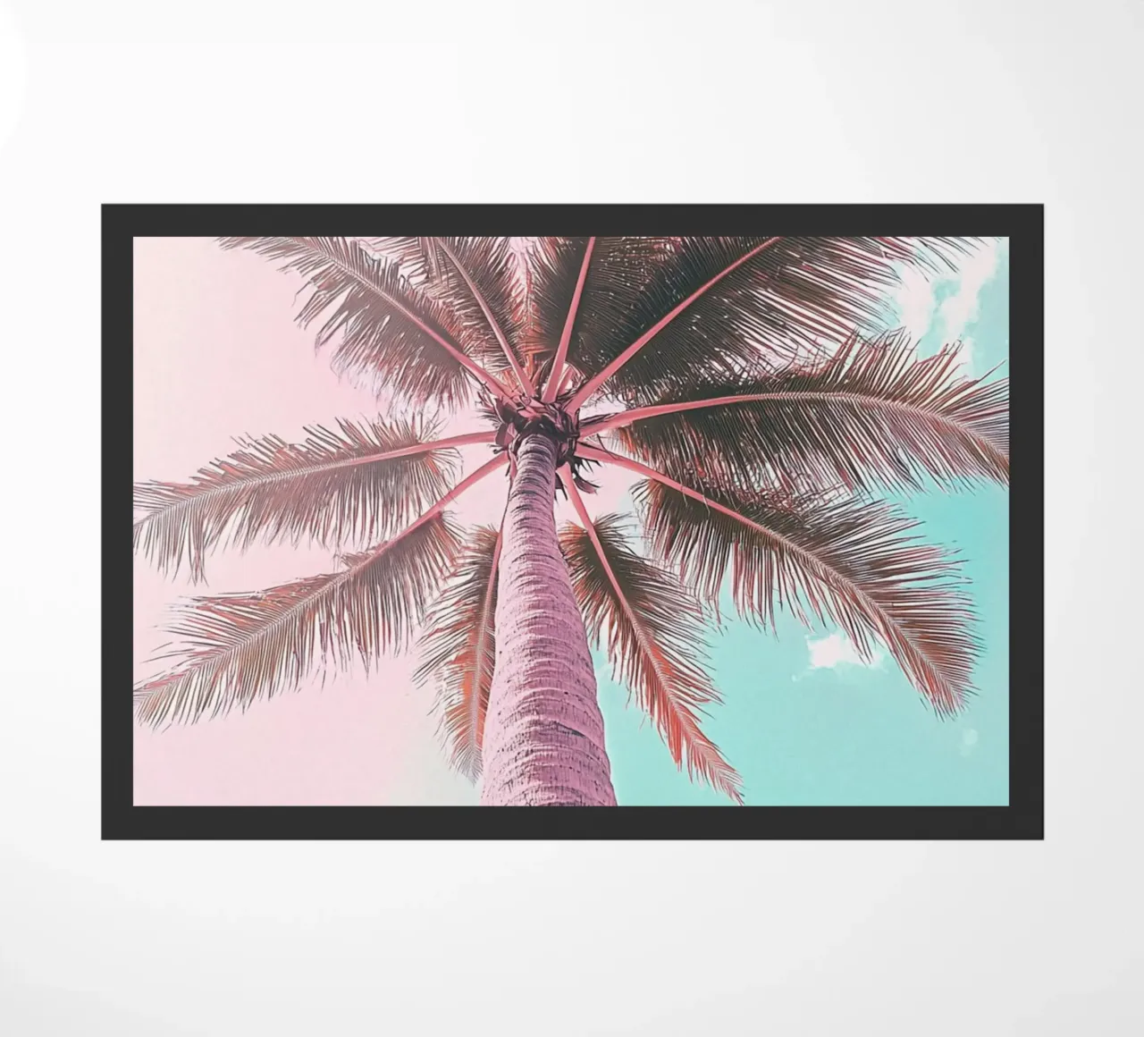 Pastel Palm Vibes doormat by Carinaprint