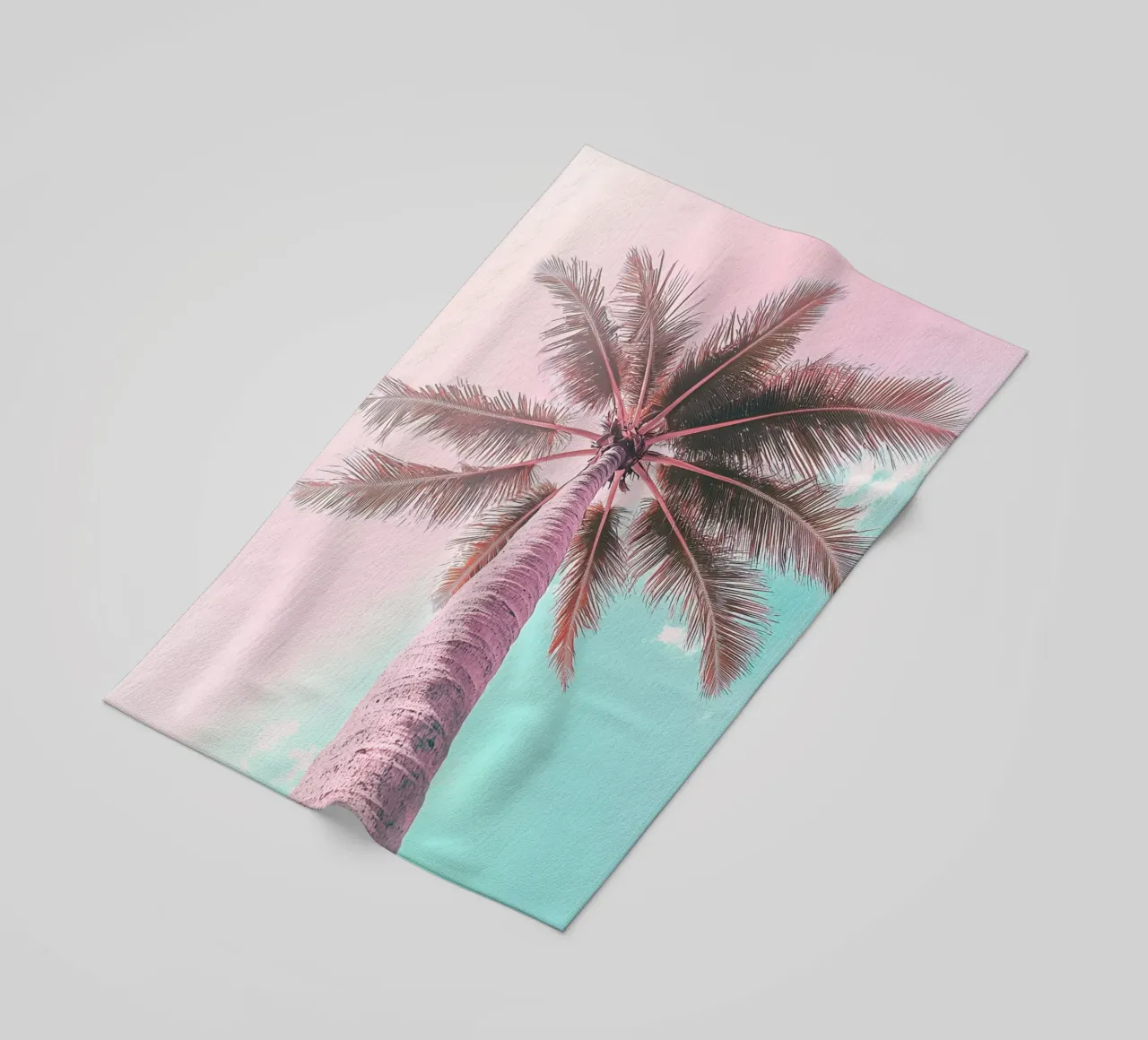 Pastel Palm Vibes beach towel by Carinaprint