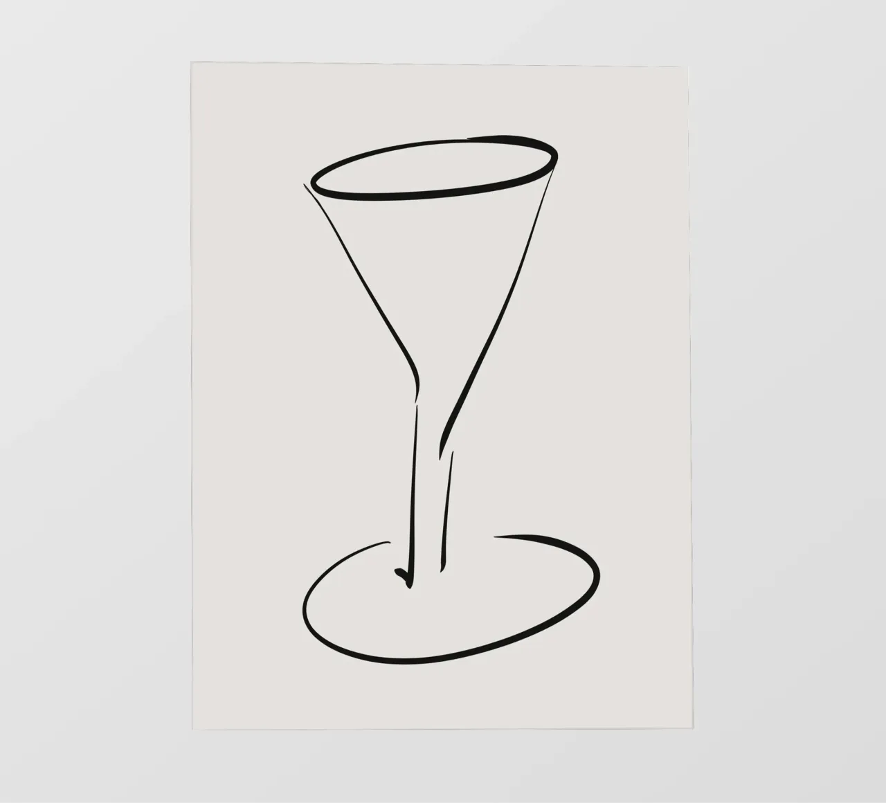 Drinks Glass Black Minimalist Line Art Champagne Flute Wine PVC Plane von This Wild Soul - Illustration