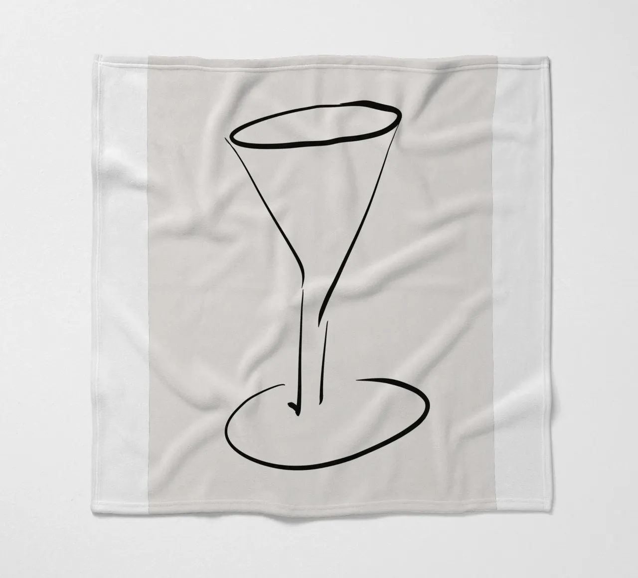 Drinks Glass Black Minimalist Line Art Champagne Flute Wine Fleecedecke von This Wild Soul - Illustration