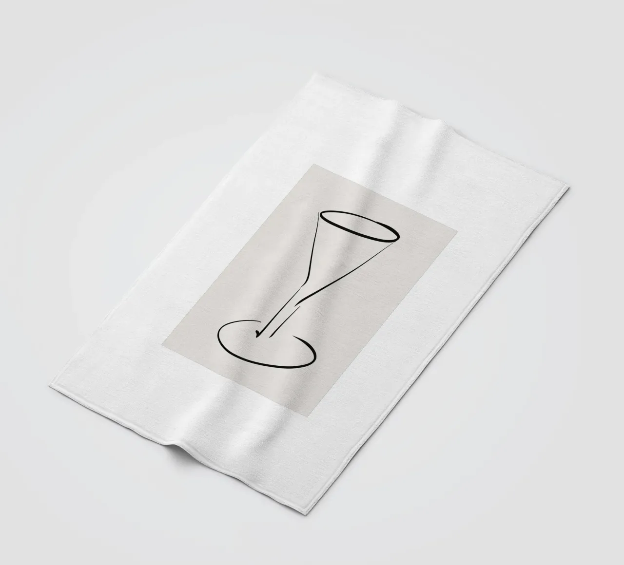 Drinks Glass Black Minimalist Line Art Champagne Flute Wine Fleecedecke von This Wild Soul - Illustration