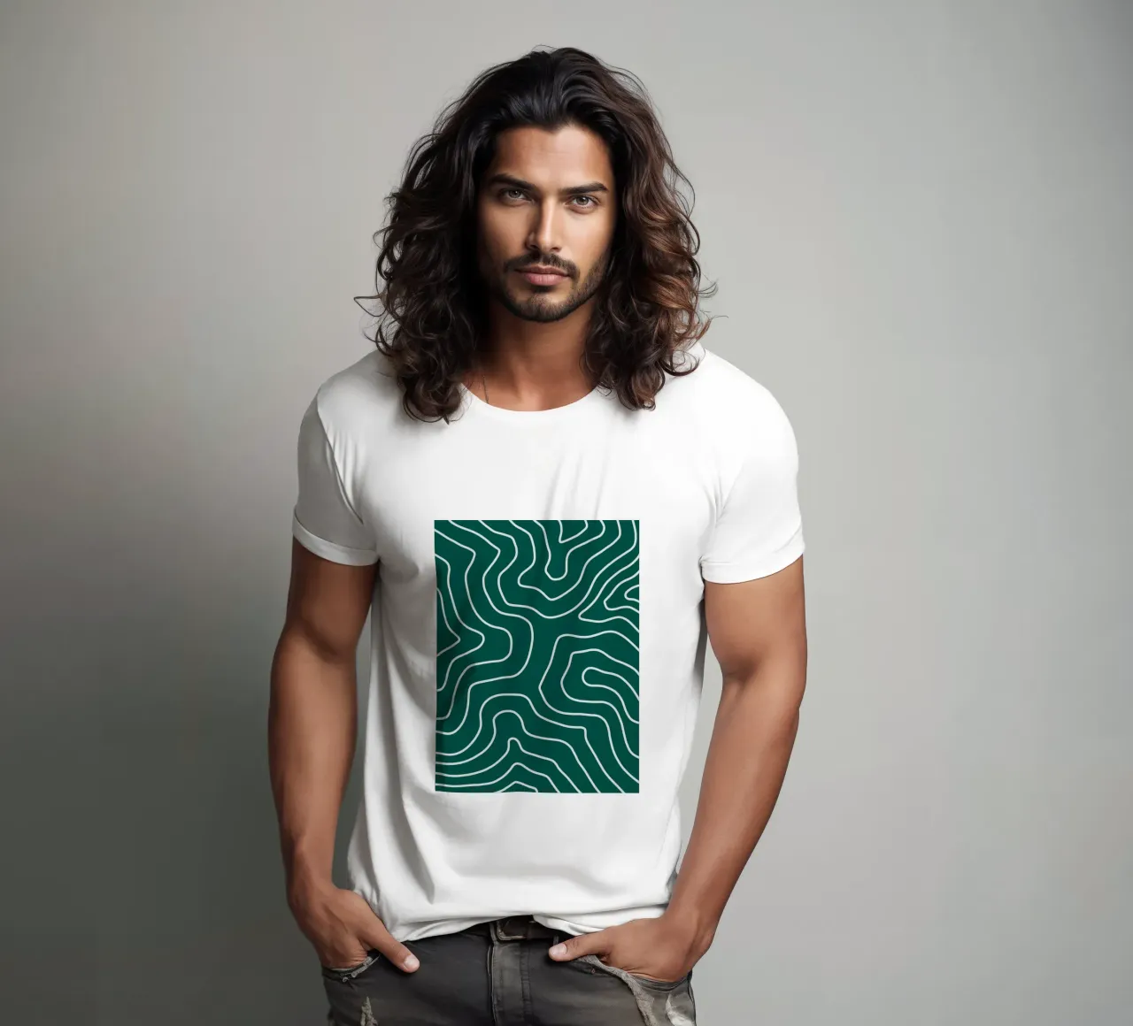 Linee bianche minimaliste t-shirt da MODERN NUANCE