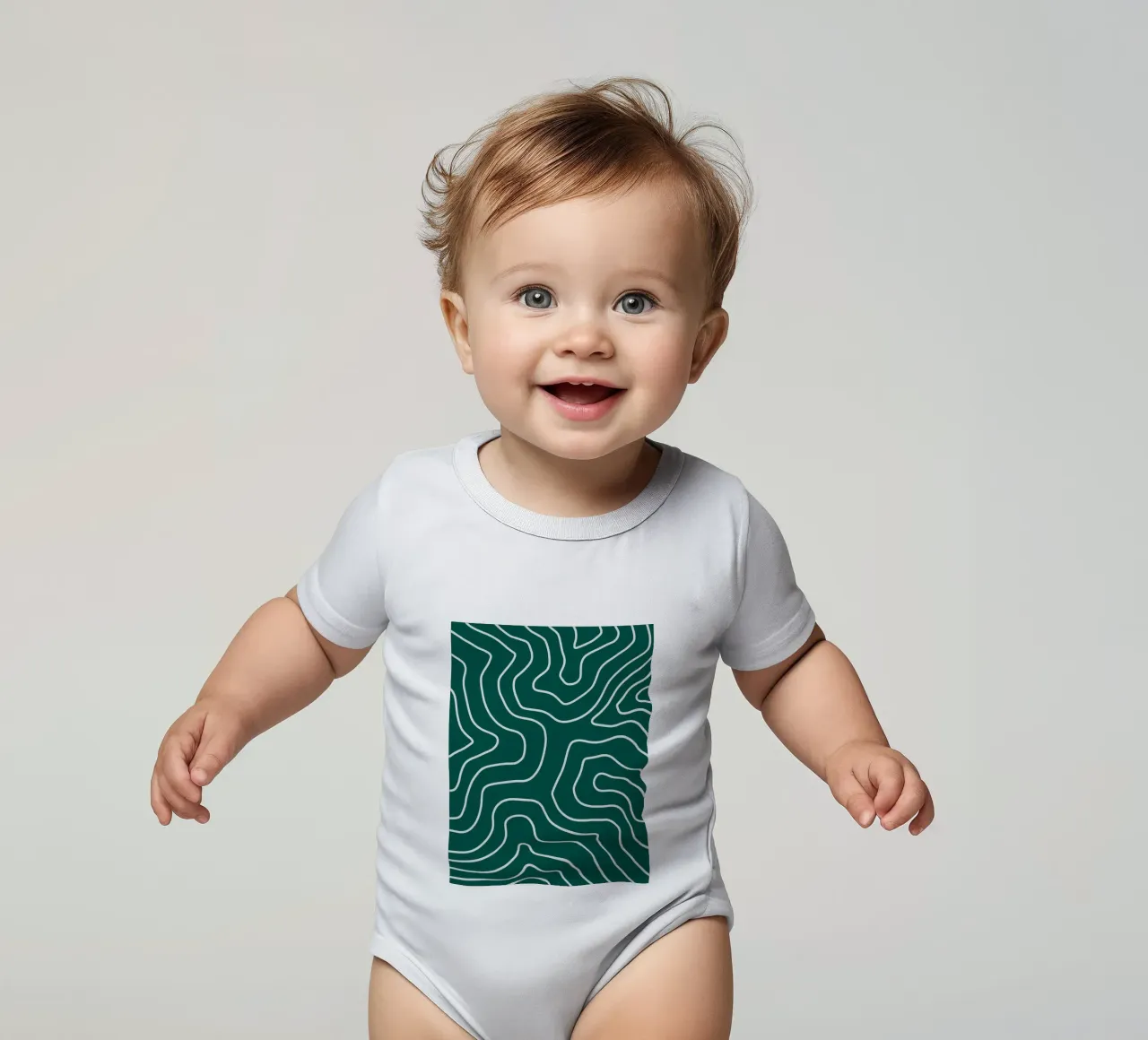 Linee bianche minimaliste body neonato maniche corte da MODERN NUANCE