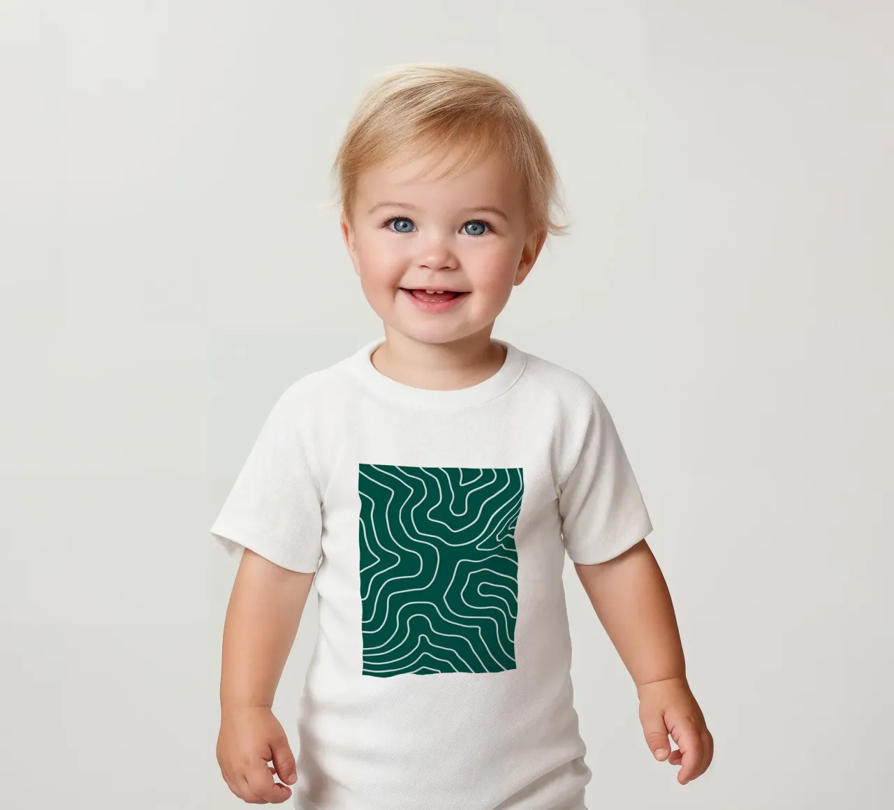 Minimalistische witte lijnen baby t-shirt van MODERN NUANCE