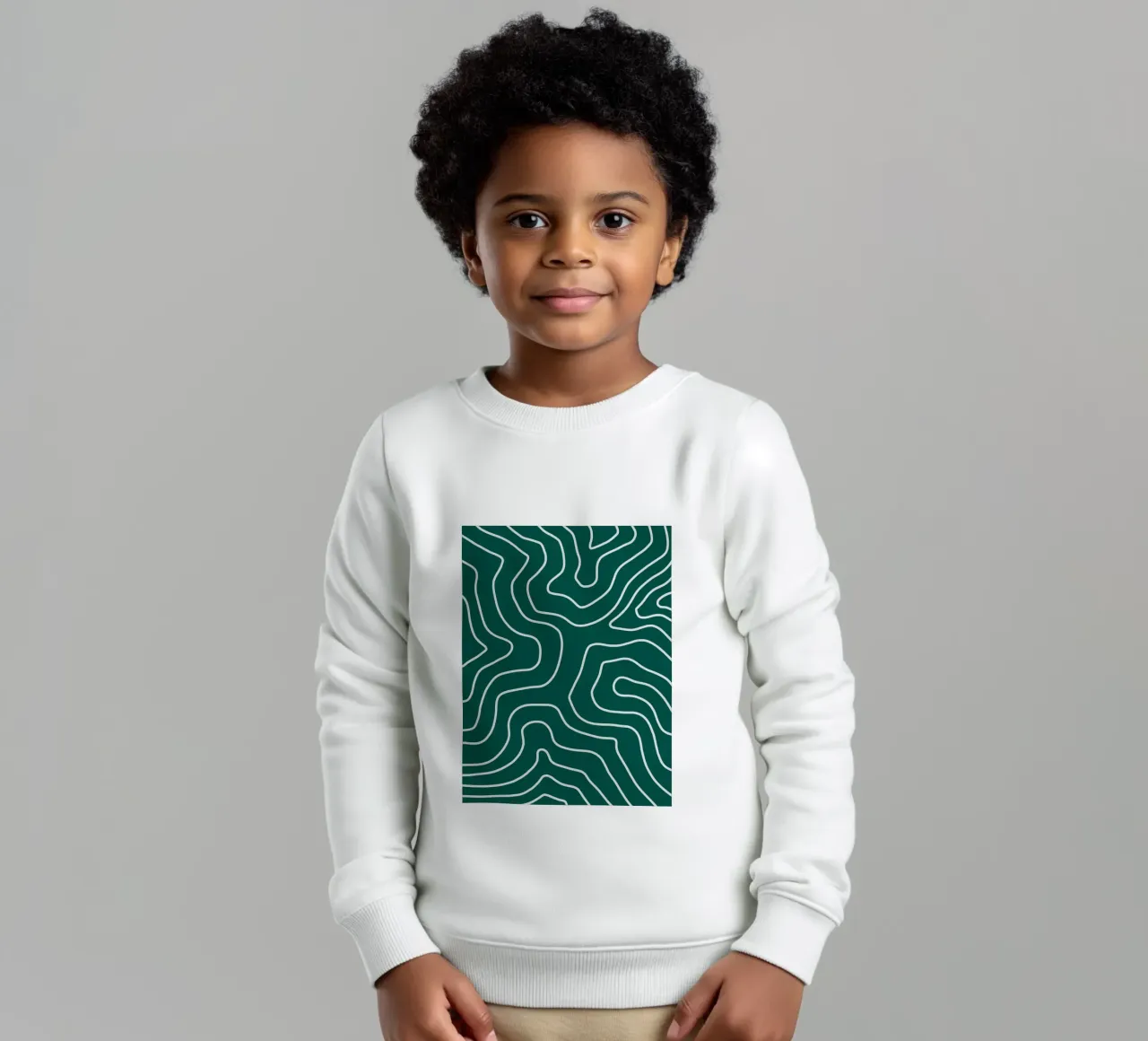 Linee bianche minimaliste felpa bambino da MODERN NUANCE