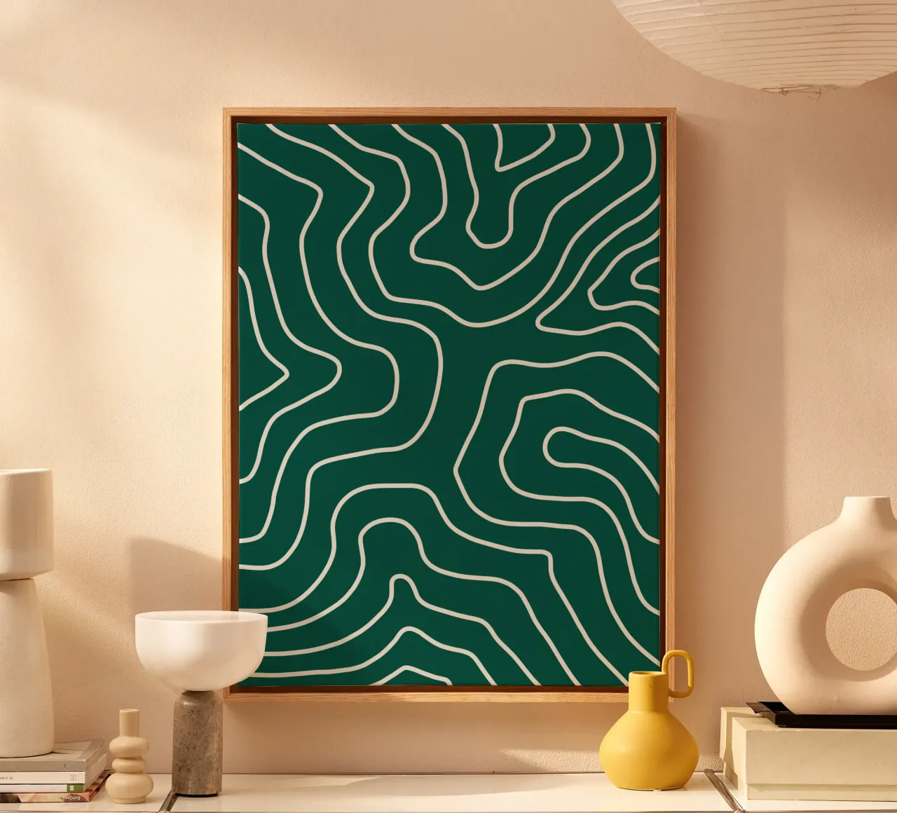 Linee bianche minimaliste tela da MODERN NUANCE