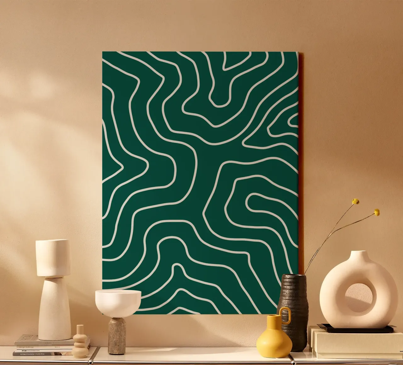 Linee bianche minimaliste tela da MODERN NUANCE
