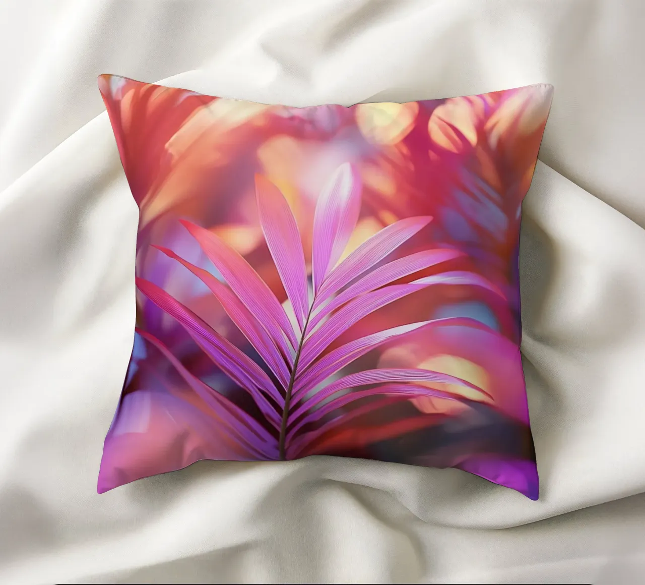 Foglie di palma in un gioco di luci cuscino da Carinaprint