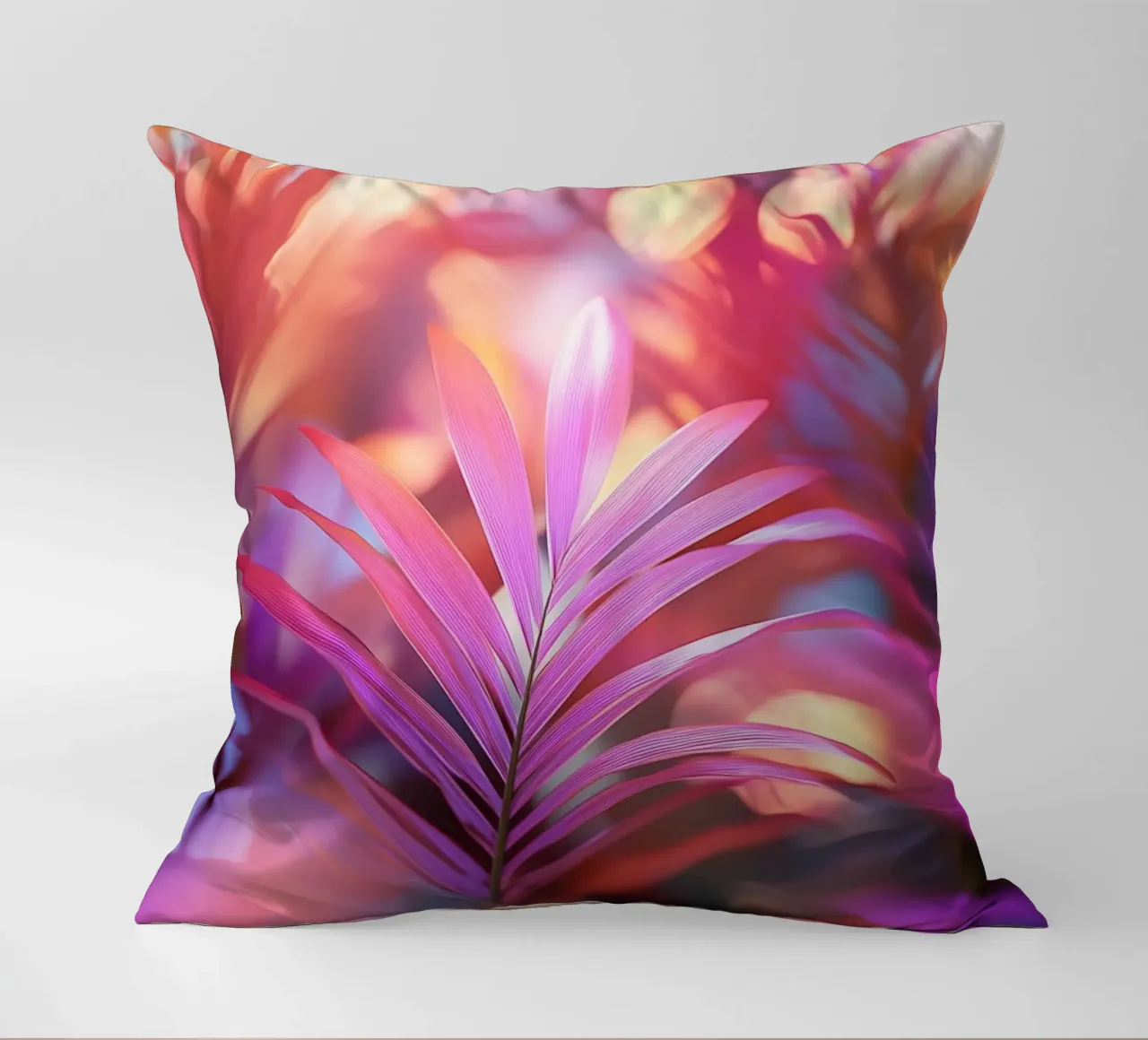 Foglie di palma in un gioco di luci cuscino da Carinaprint