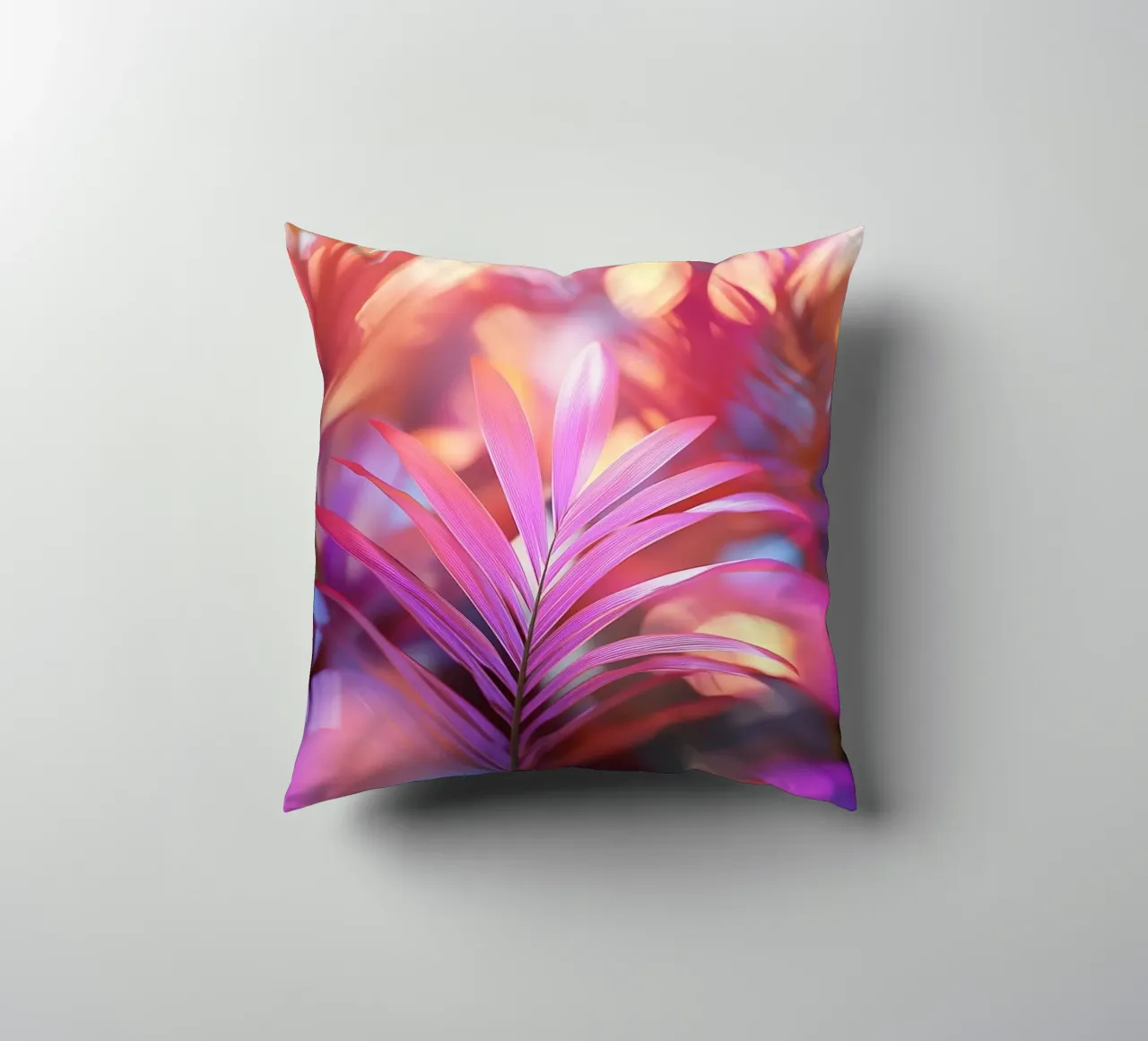 Foglie di palma in un gioco di luci cuscino da Carinaprint