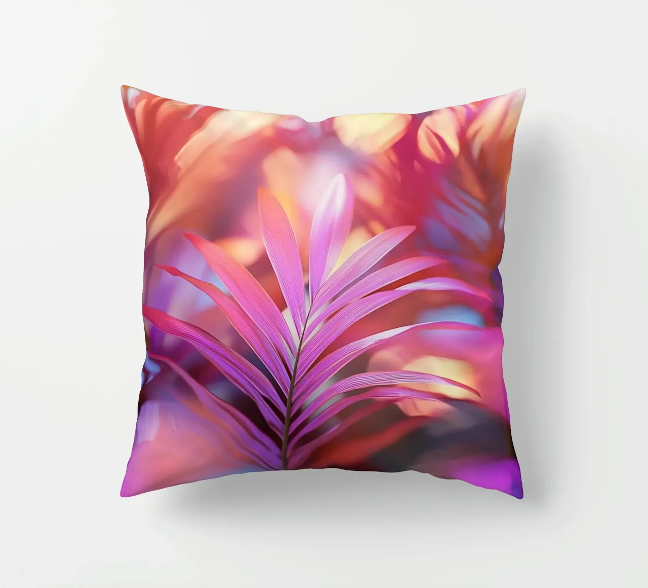 Foglie di palma in un gioco di luci cuscino da Carinaprint