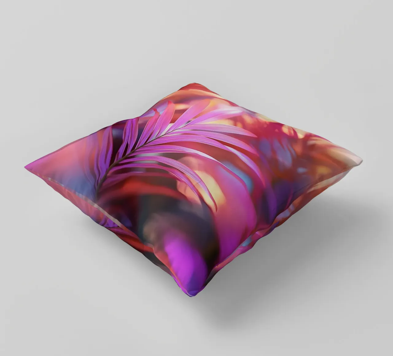 Foglie di palma in un gioco di luci cuscino da Carinaprint