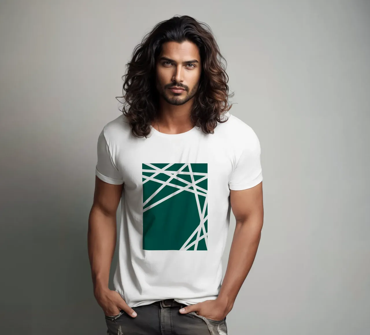 Linee bianche minimaliste t-shirt da MODERN NUANCE