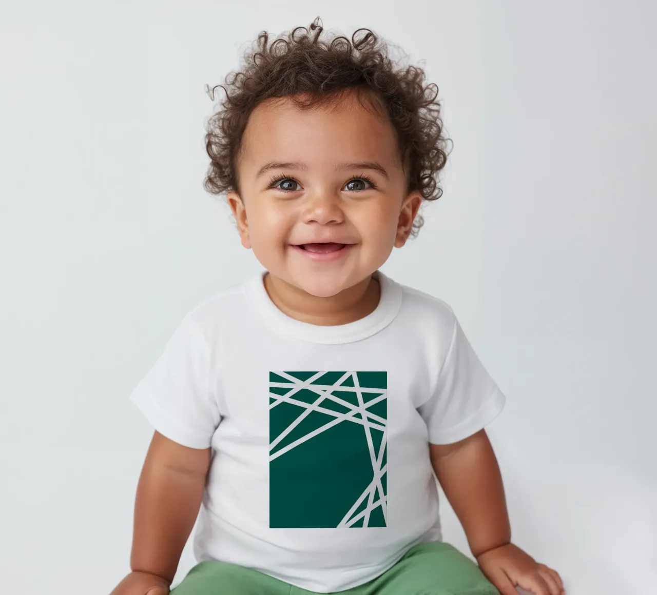 Linee bianche minimaliste maglietta neonato da MODERN NUANCE