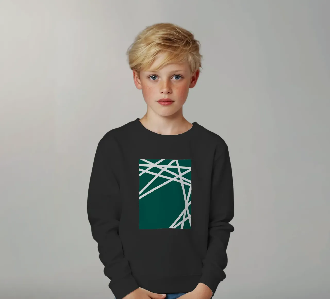 Linee bianche minimaliste felpa bambino da MODERN NUANCE