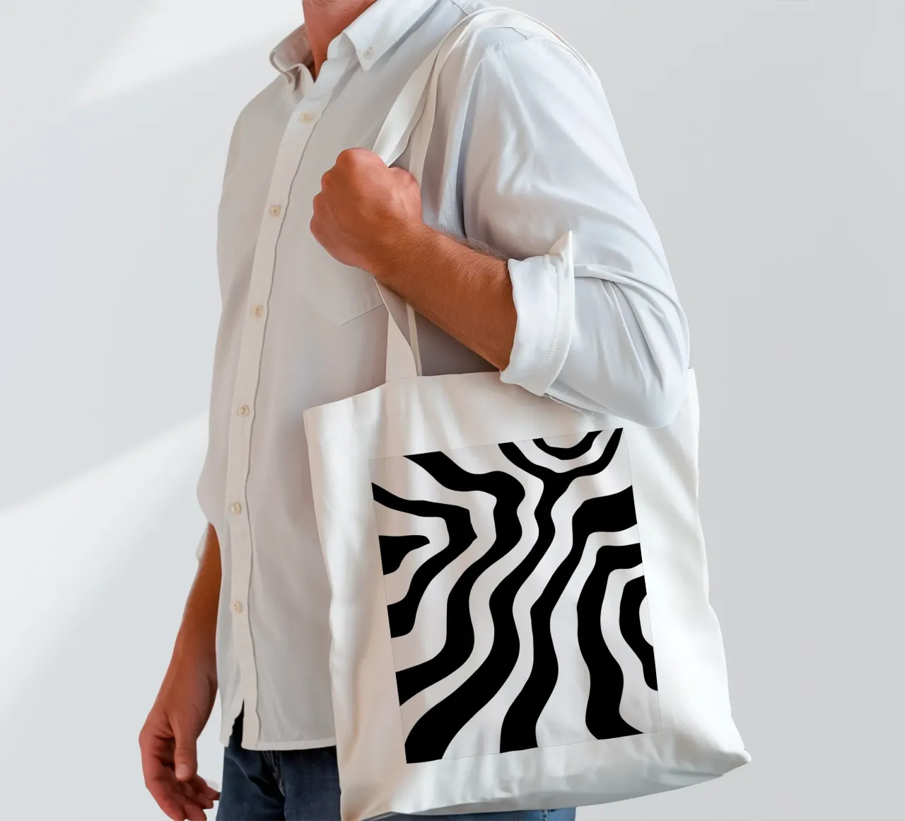 Bianco e nero minimalista borsa in juta da MODERN NUANCE