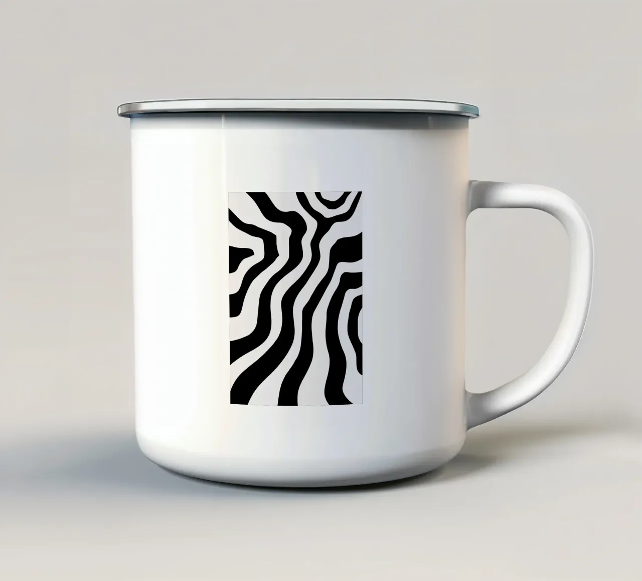 Bianco e nero minimalista tazza in smalto da MODERN NUANCE