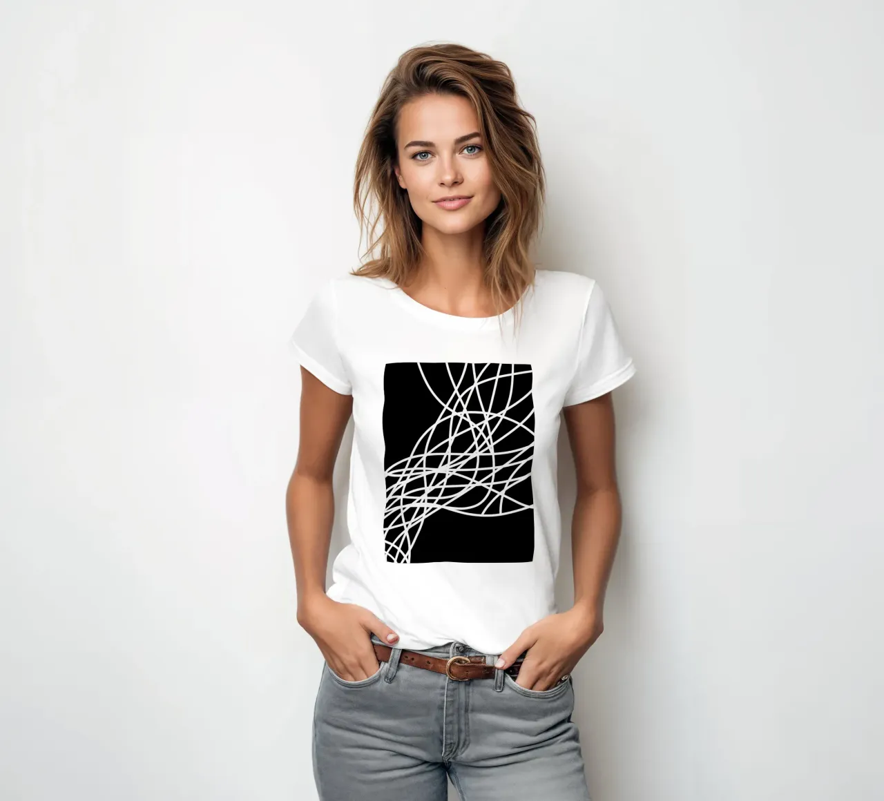 Linee bianche minimaliste t-shirt da donna da MODERN NUANCE