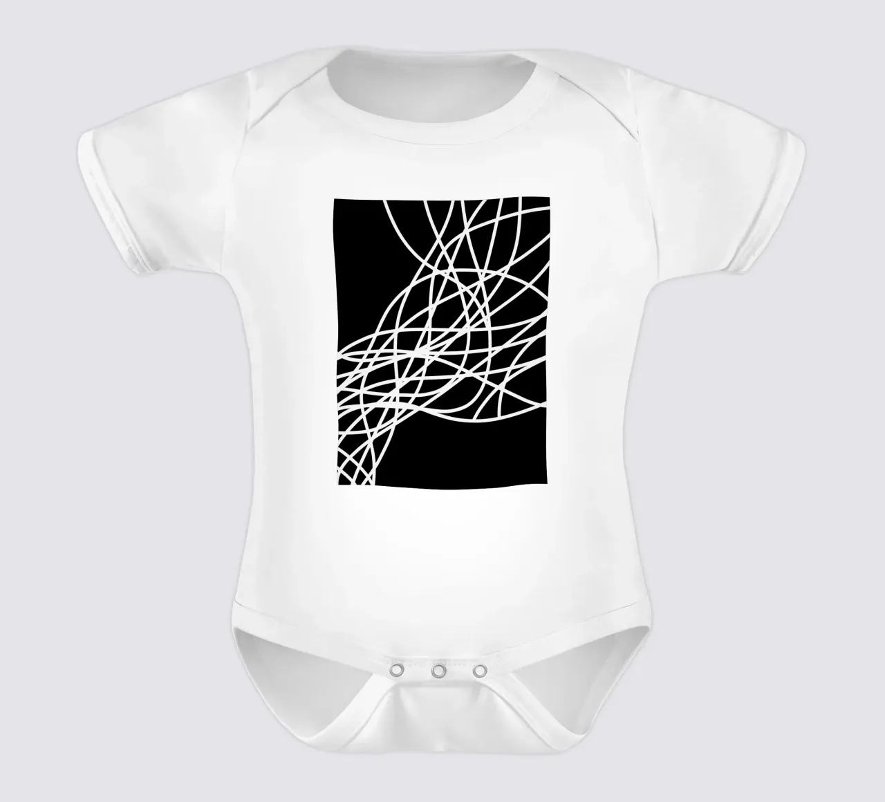 Linee bianche minimaliste body neonato maniche corte da MODERN NUANCE