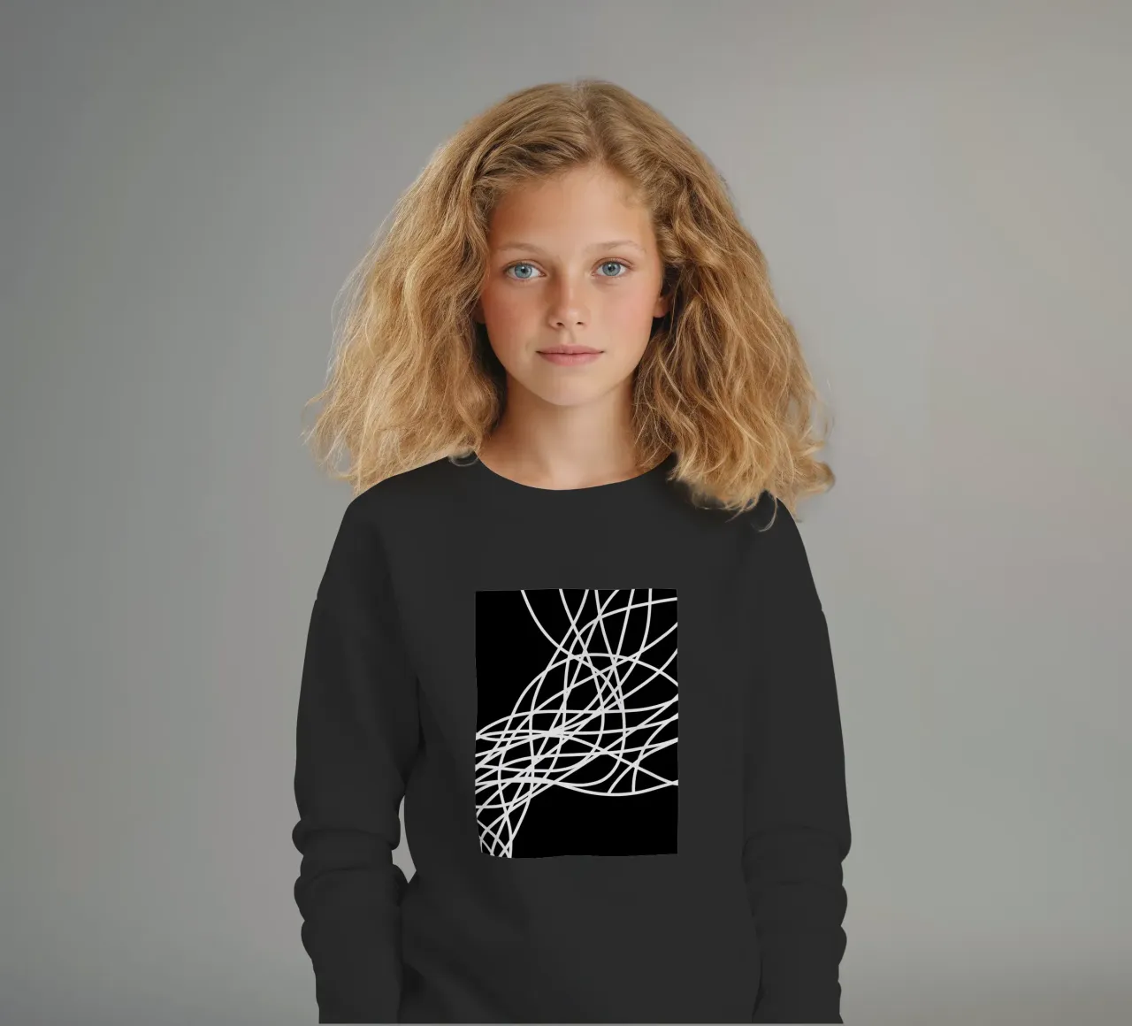 Linee bianche minimaliste felpa bambino da MODERN NUANCE