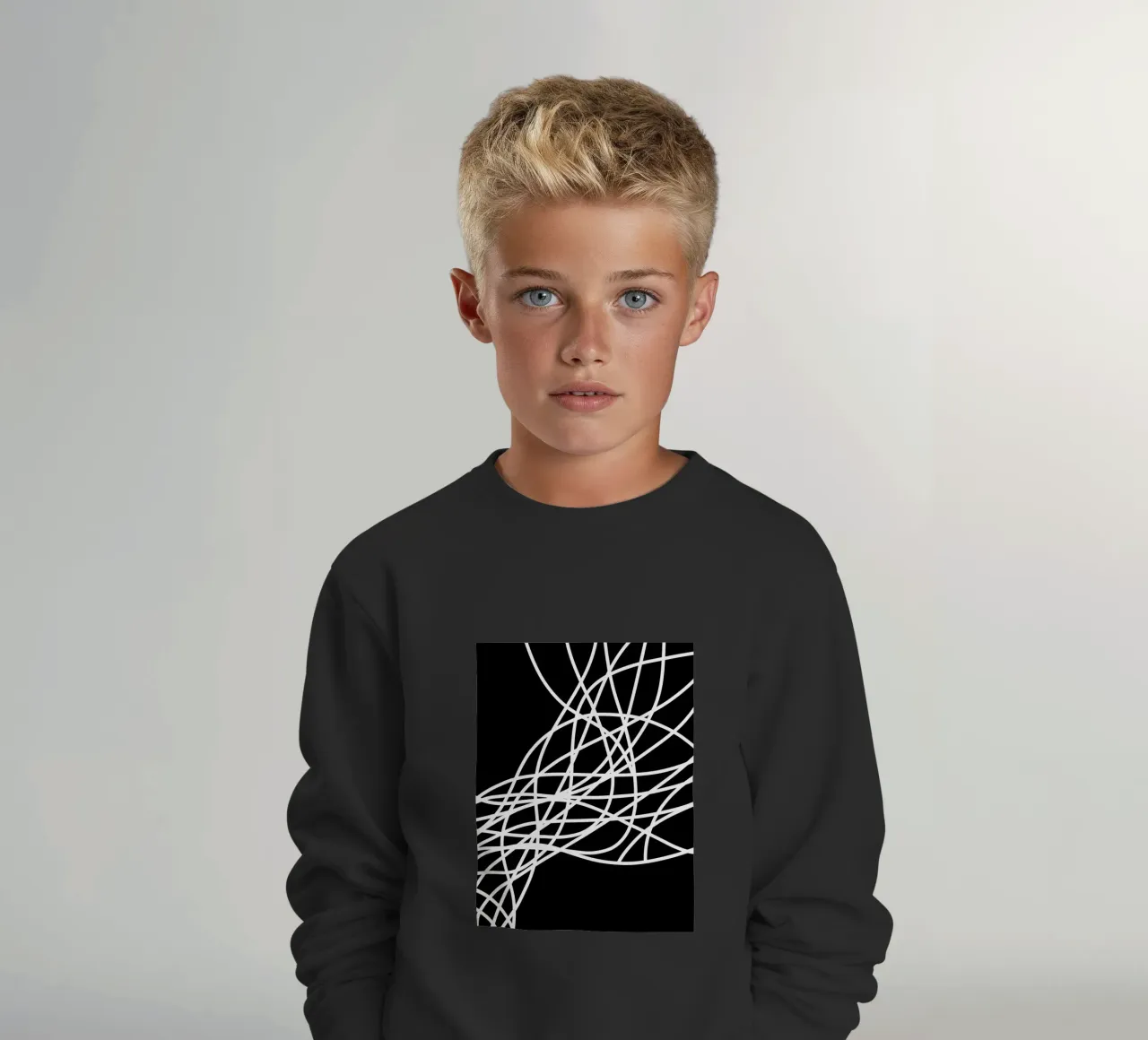 Linee bianche minimaliste felpa bambino da MODERN NUANCE