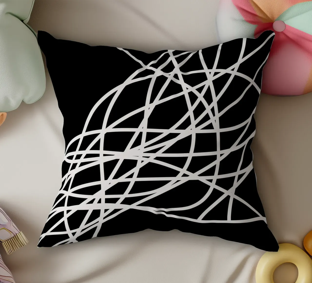 Linee bianche minimaliste cuscino da MODERN NUANCE