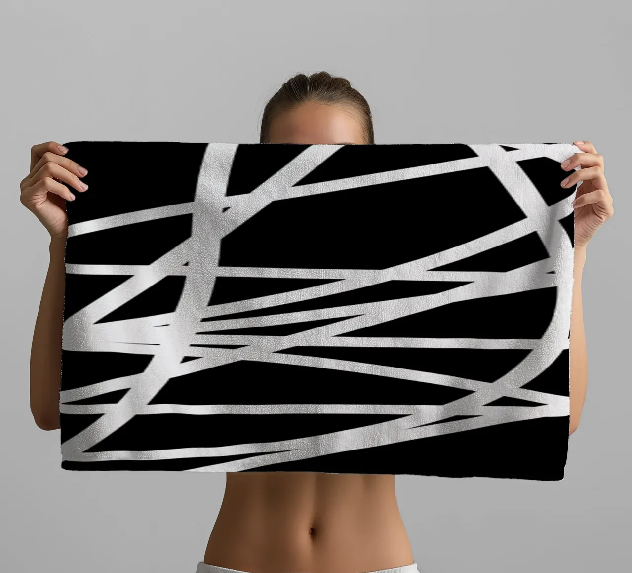 Linee bianche minimaliste asciugamano da bagno da MODERN NUANCE