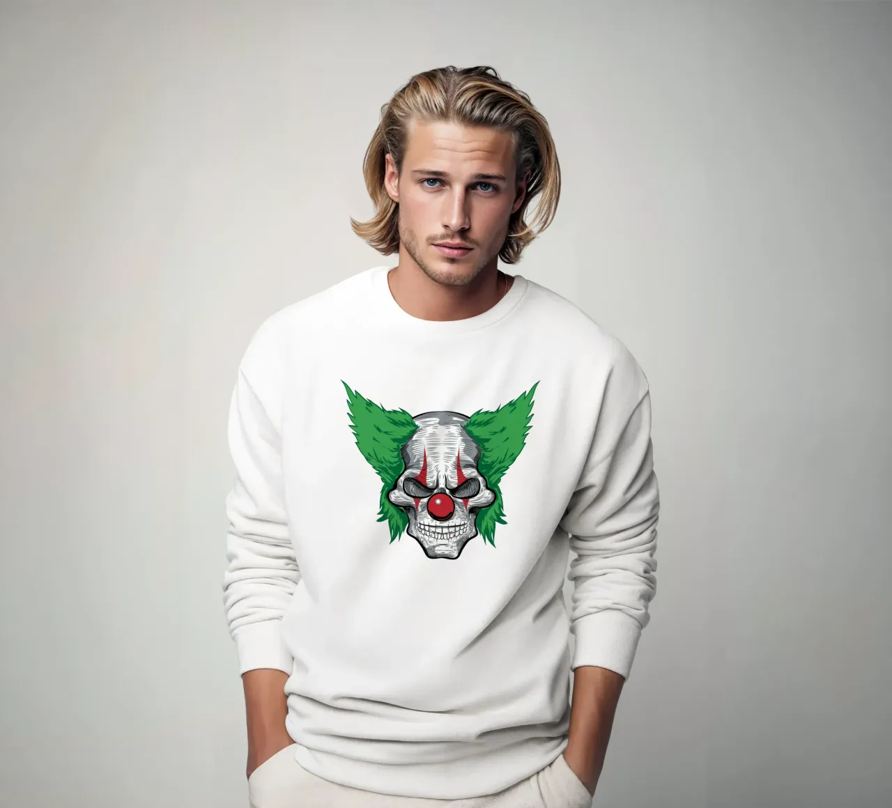 Clown Skull Face Art sweatshirt by nirwanaart
