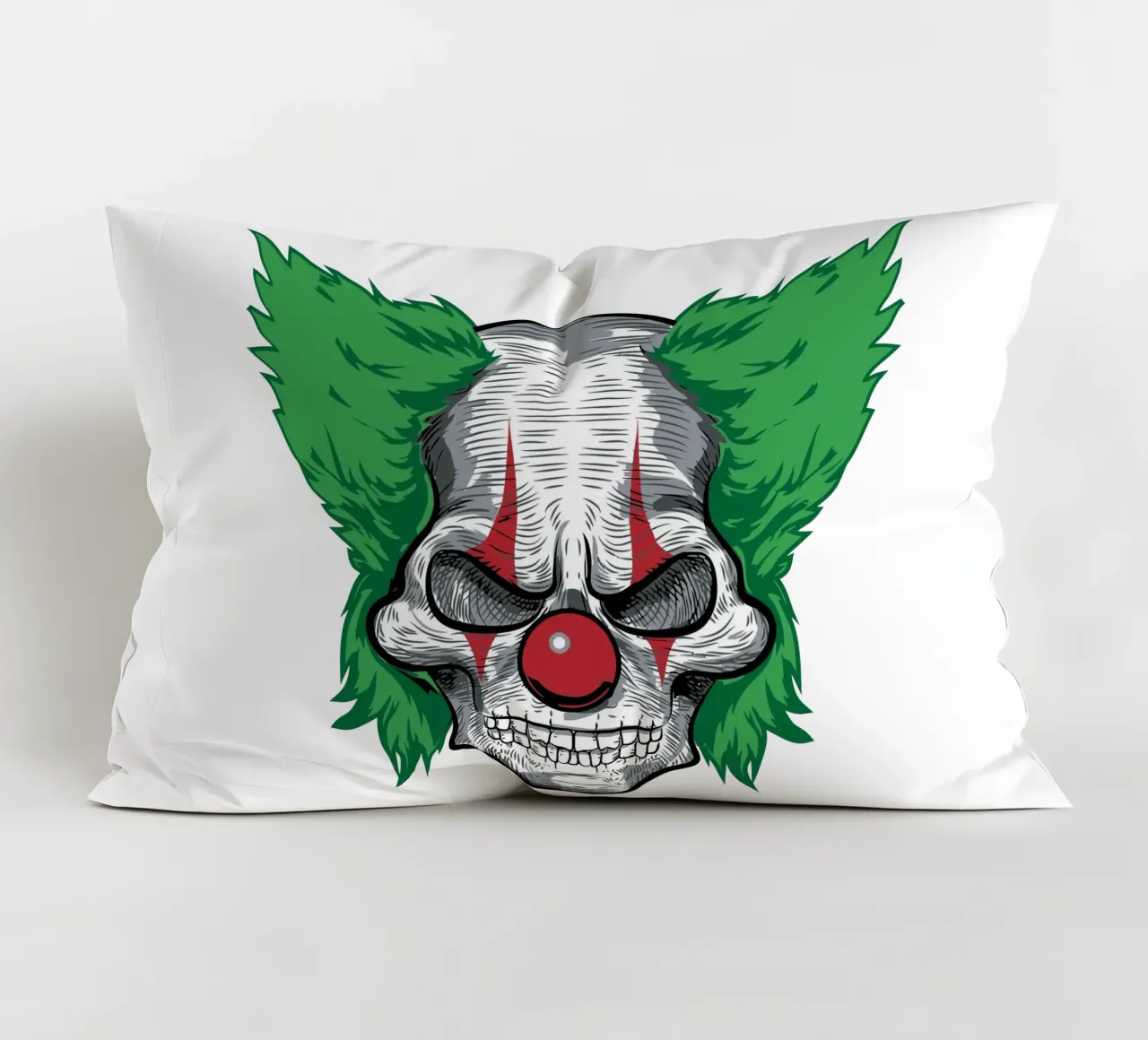 Clown Skull Face Art decorative cushion by nirwanaart