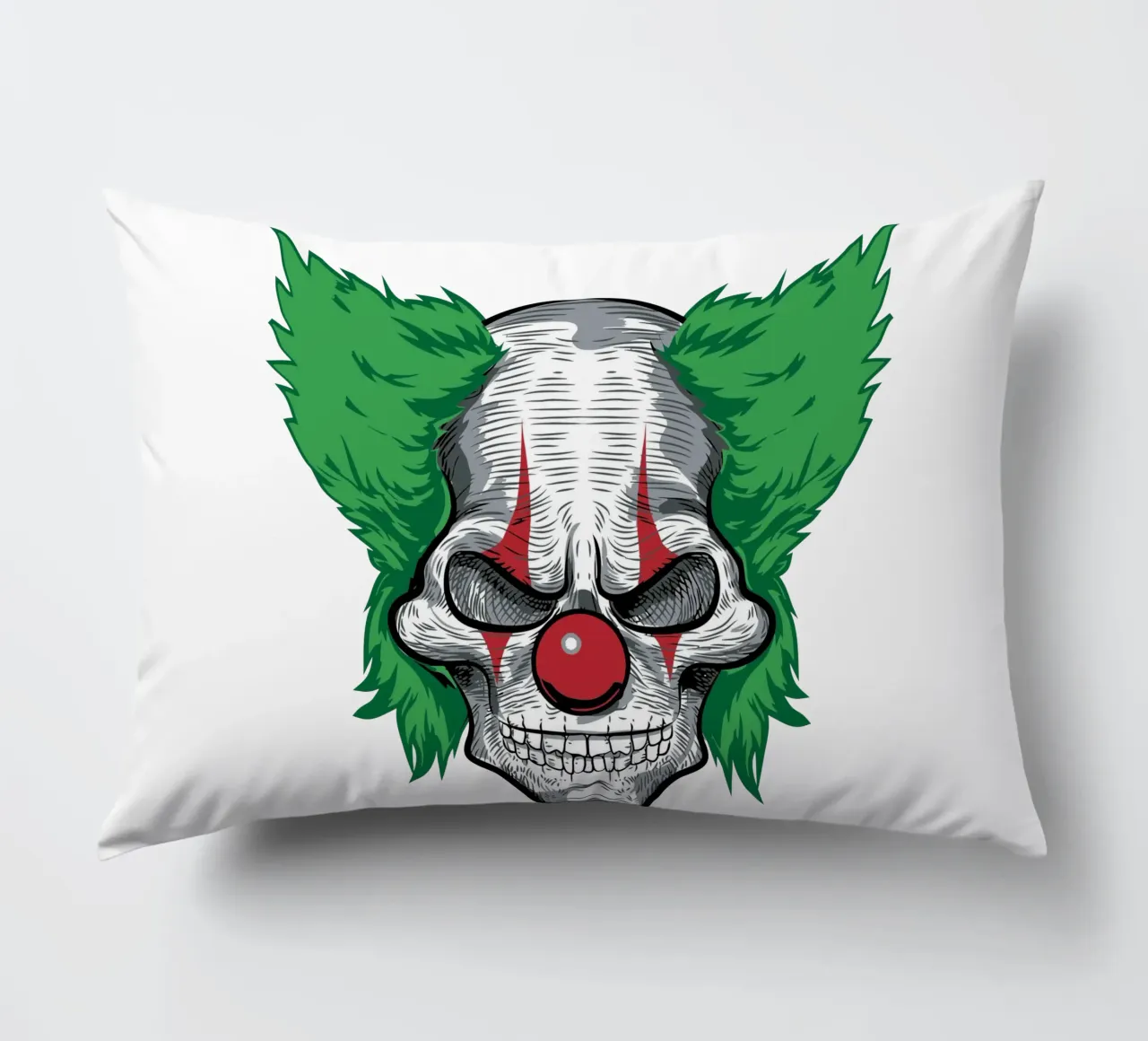 Clown Skull Face Art decorative cushion by nirwanaart