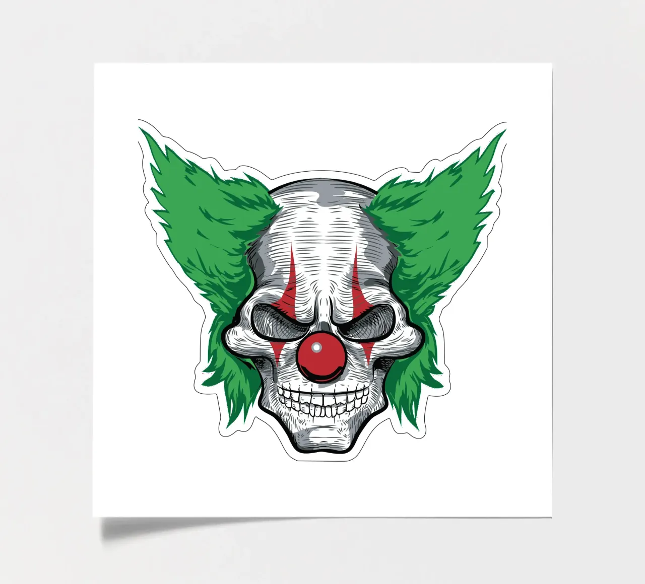 Clown Skull Face Art sticker sheet by nirwanaart