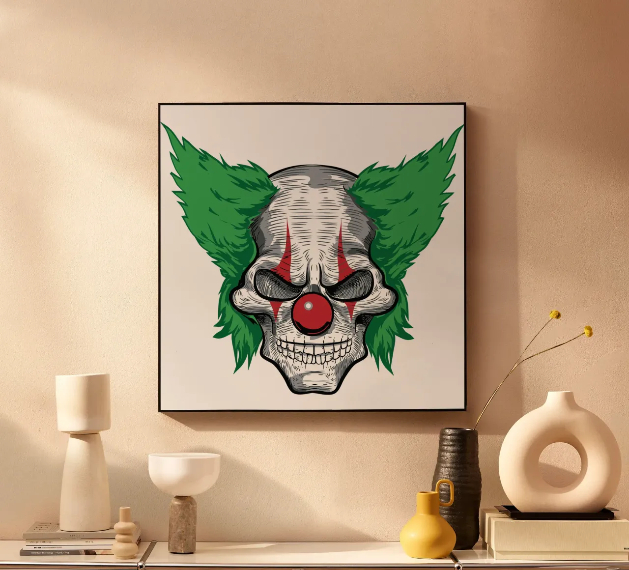 Clown Totenkopf Gesicht Kunst Acryl-Glas von nirwanaart