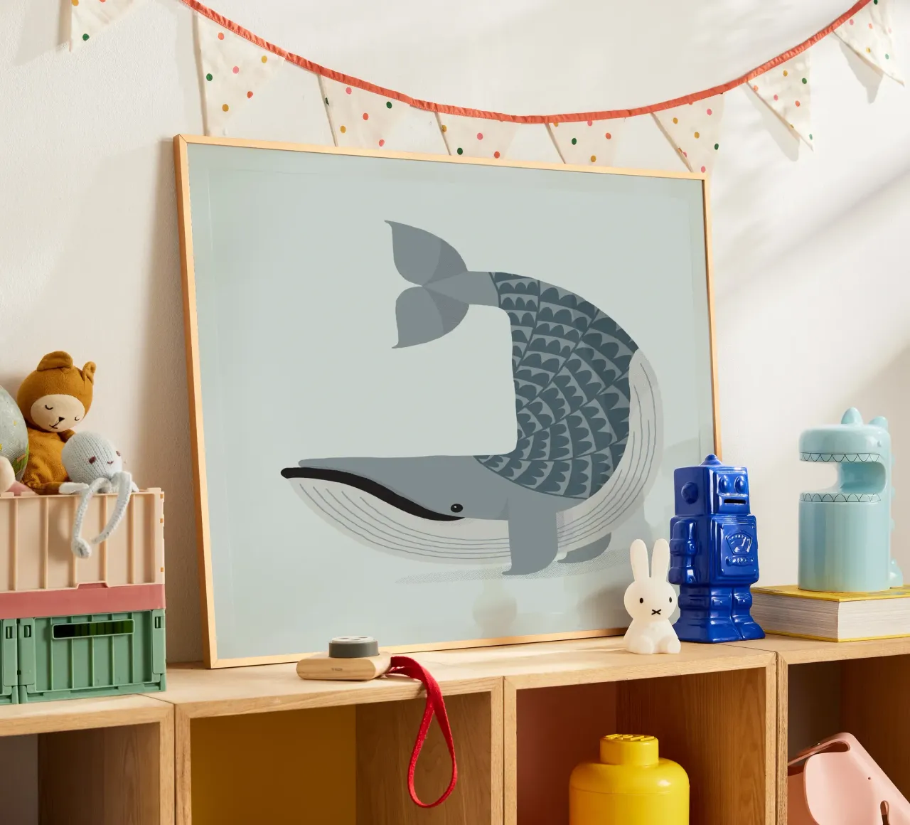 Balenottera azzurra stravagante poster da The Printed Sparrow