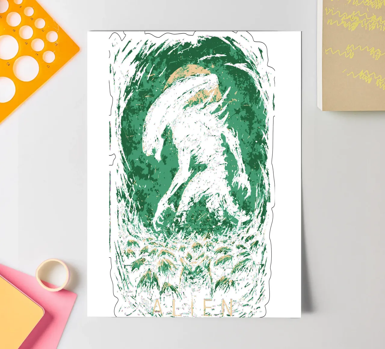 Alien Art Design sticker sheet by nirwanaart