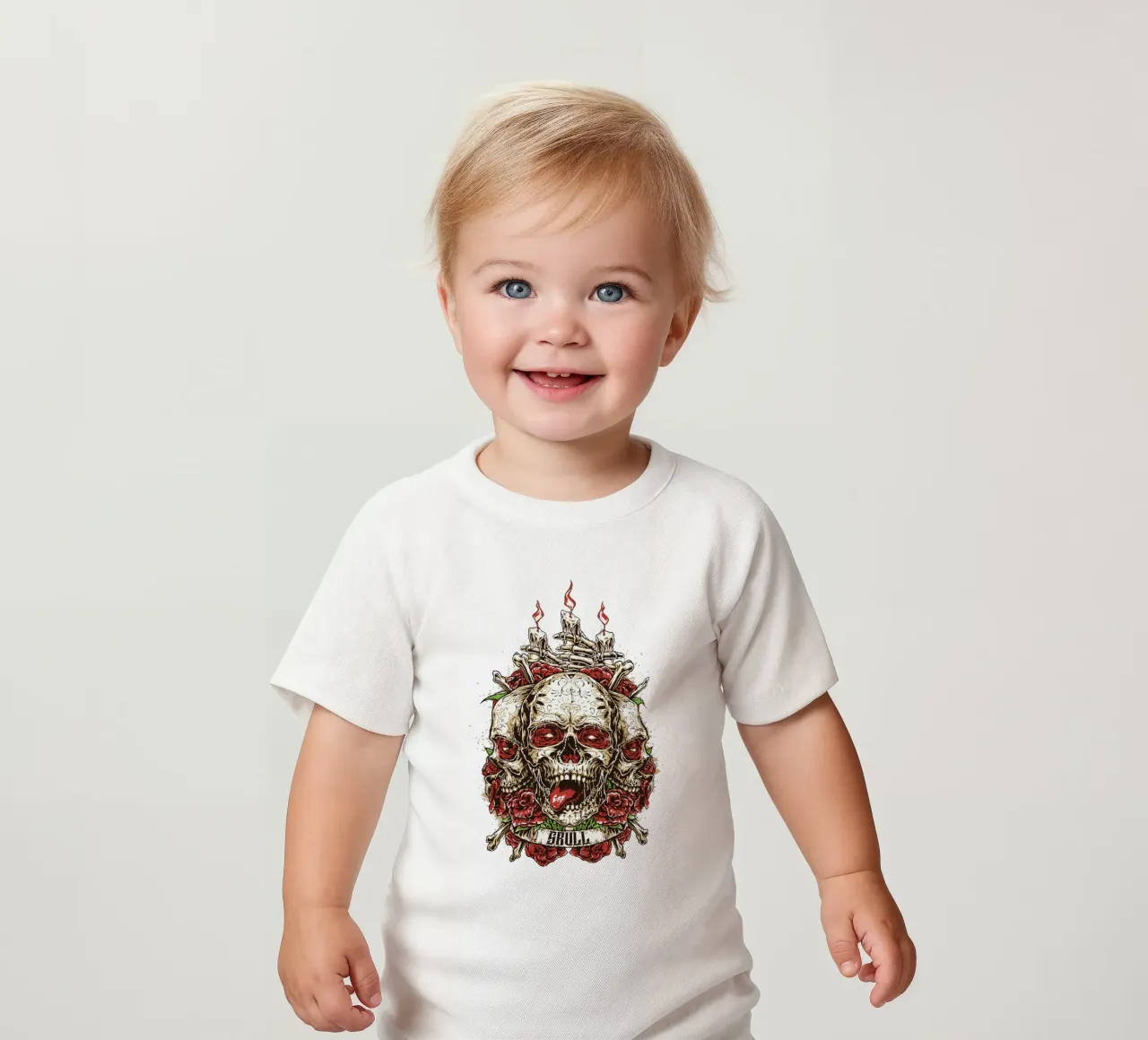 Skull Head Art Design baby t-shirt by nirwanaart