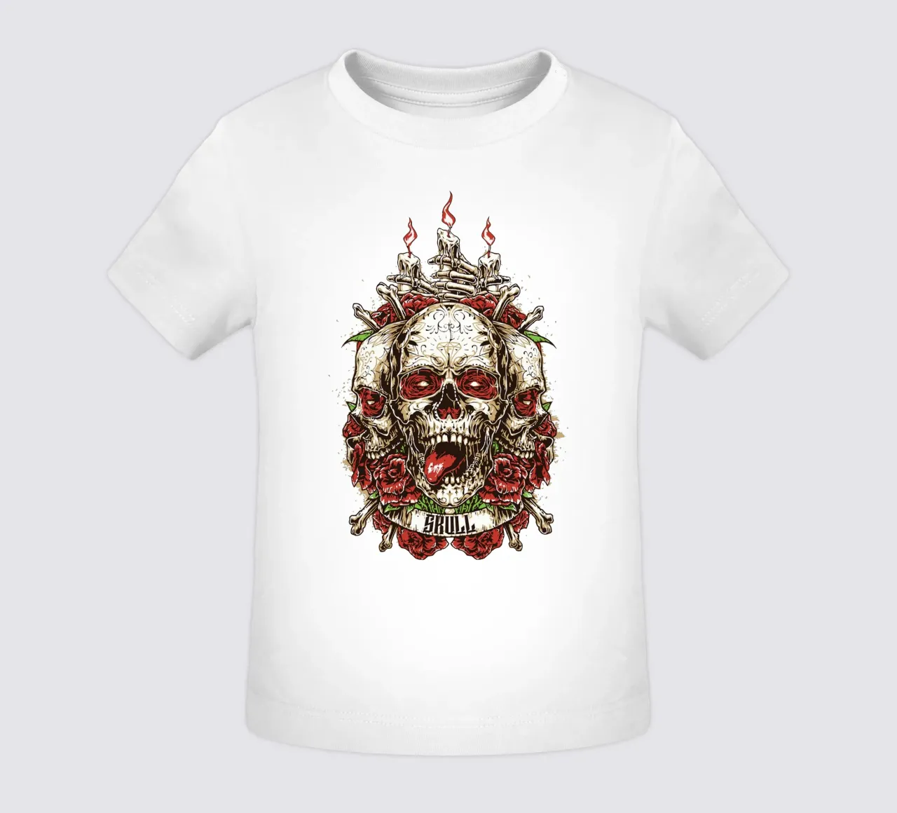 Skull Head Art Design baby t-shirt by nirwanaart