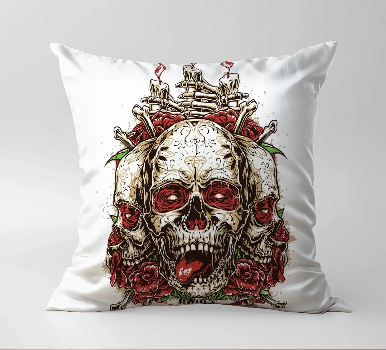 Skull Head Art Design decorative cushion by nirwanaart